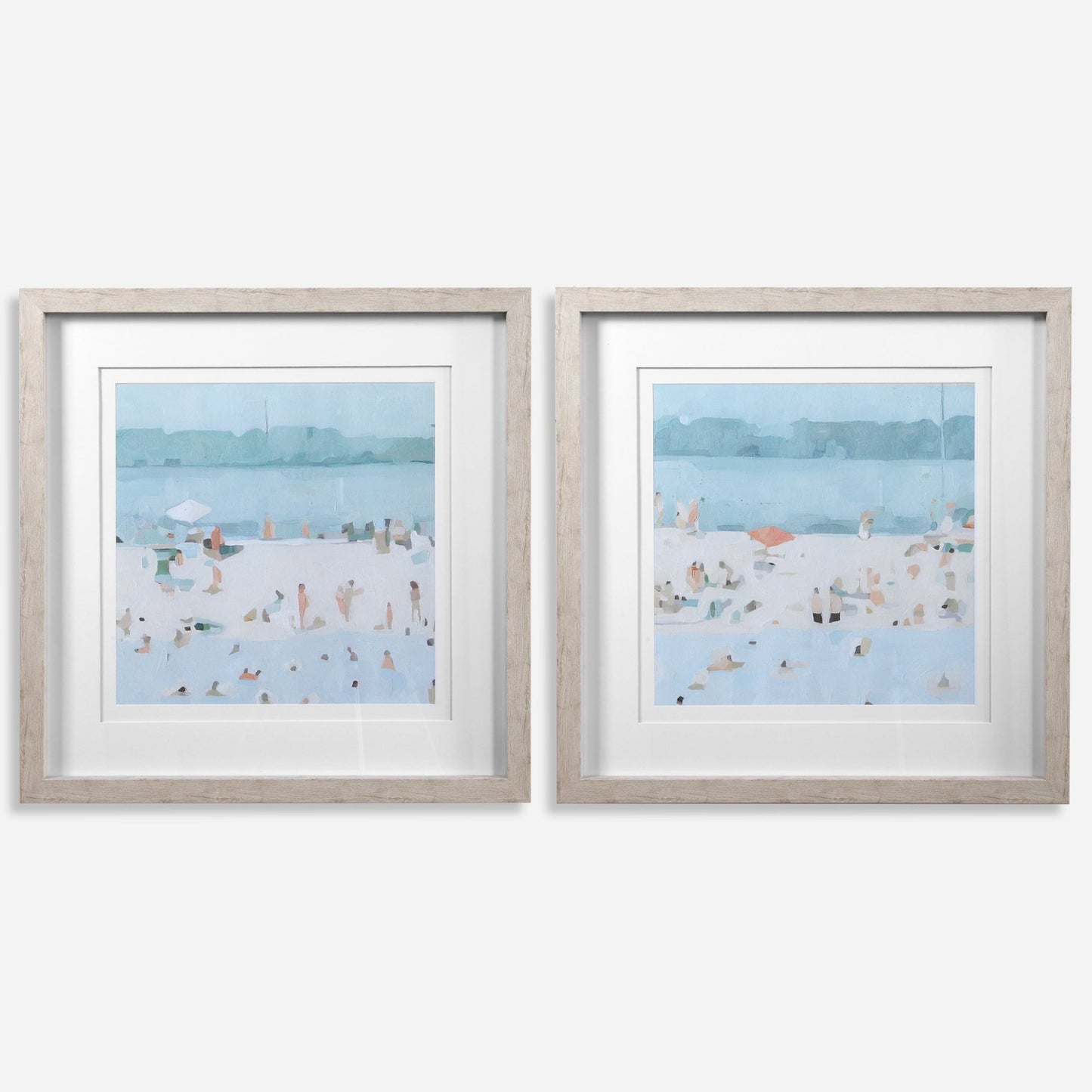 Sea Glass Sandbar Framed Prints, Set/2.