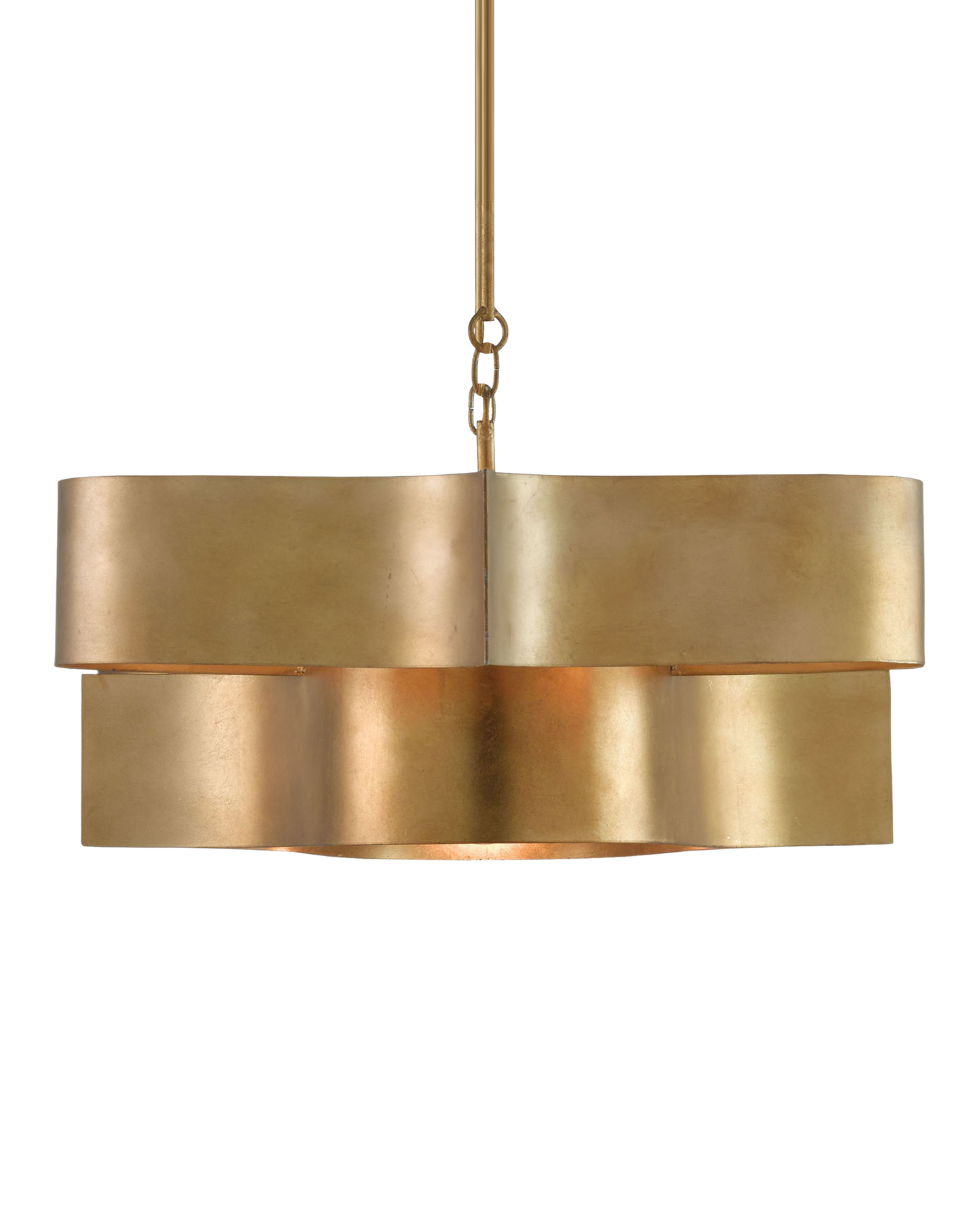 Grand Lotus Oval Gold Chandelier.