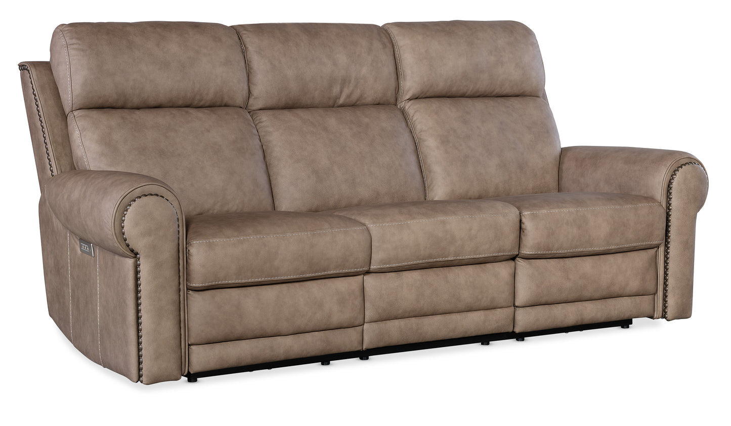 Duncan Power Sofa with Power Headrest & Lumbar - Kalahari Camel.
