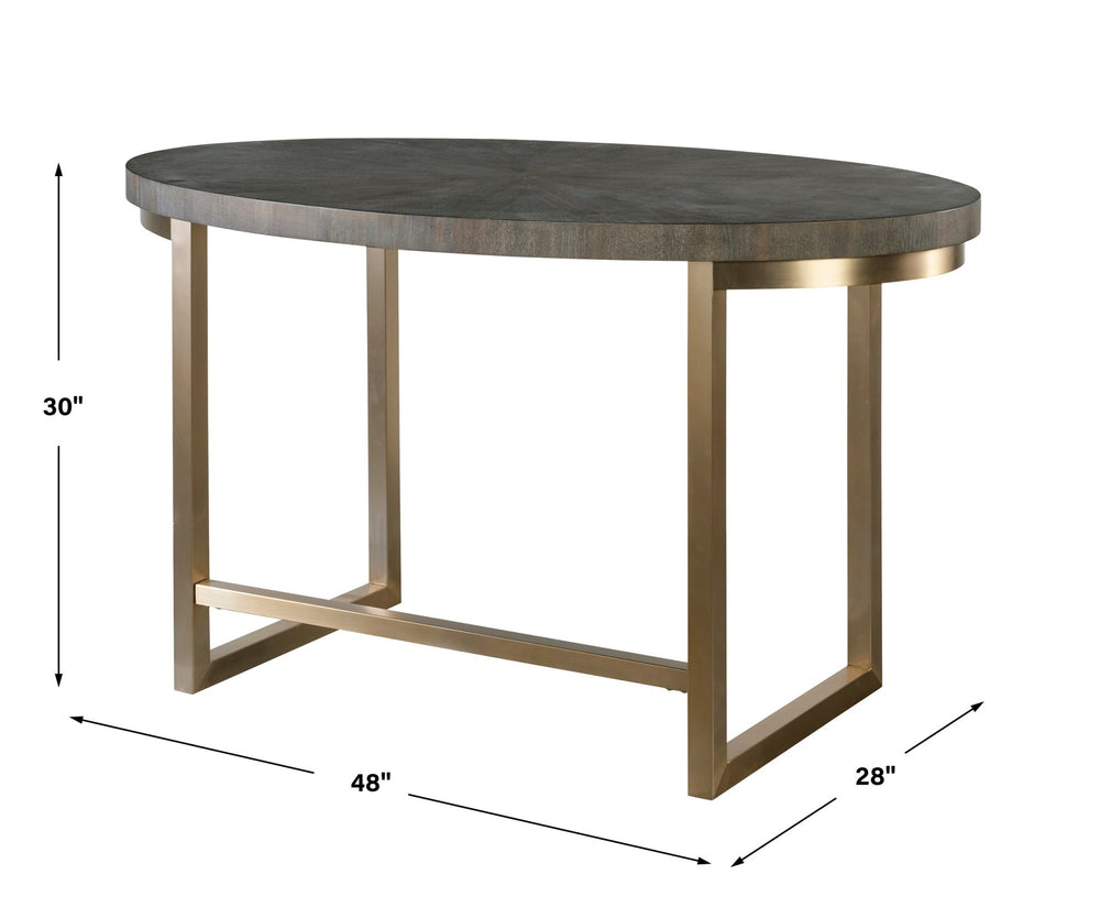 Taja Walnut Oval Desk - #shop_name Desks