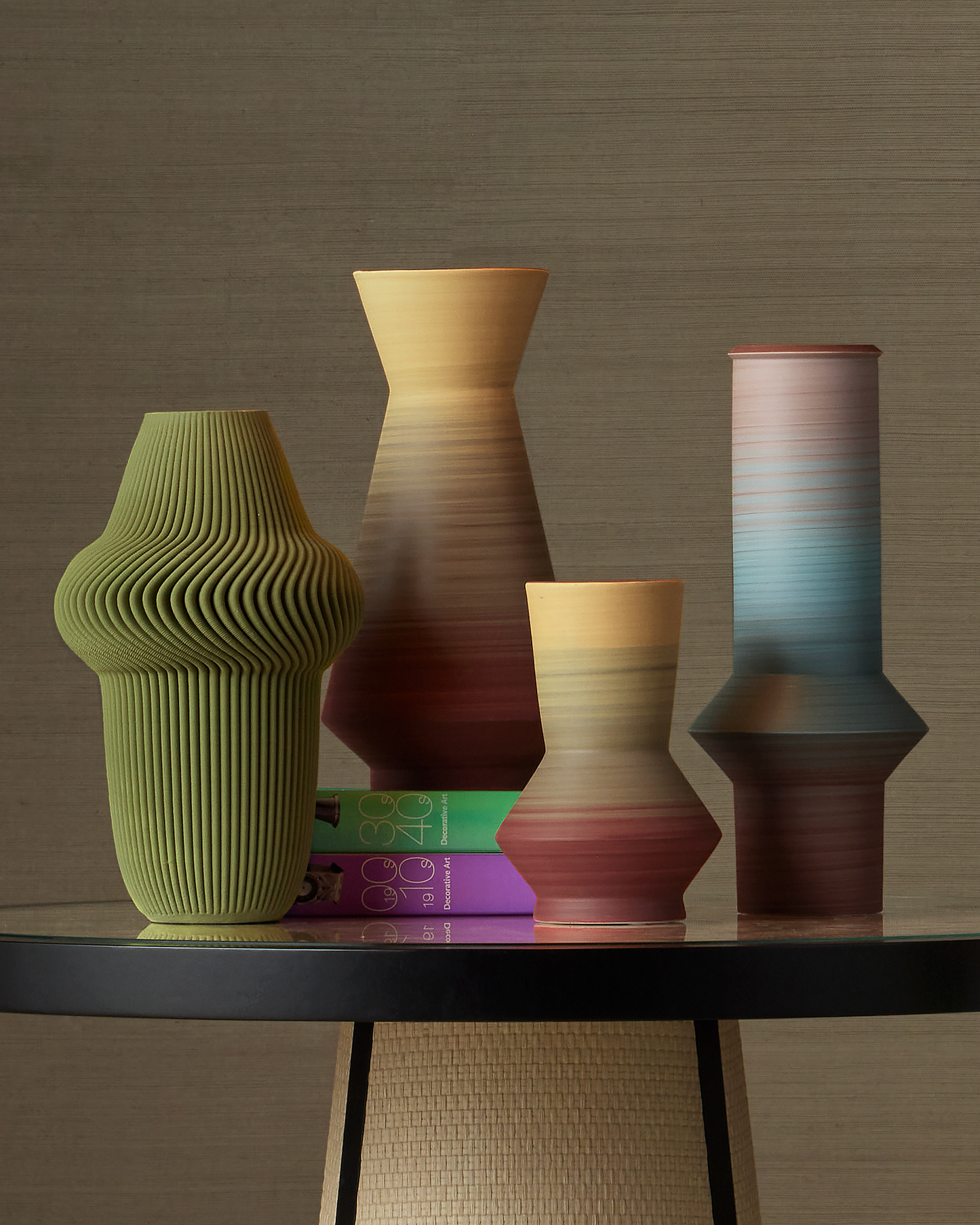 Happy 80's Blue & Red Vase Set of 2.