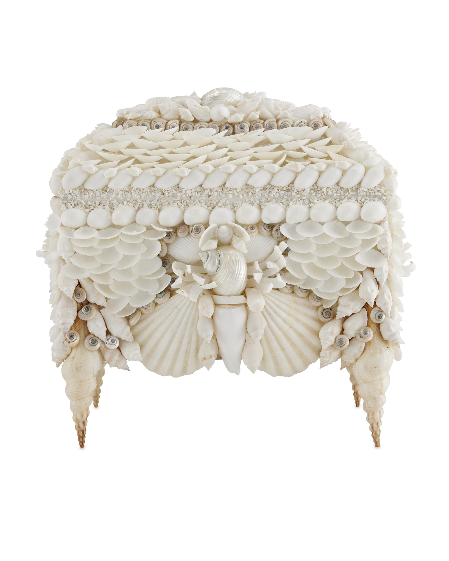 Boardwalk White Shell Jewelry Box.
