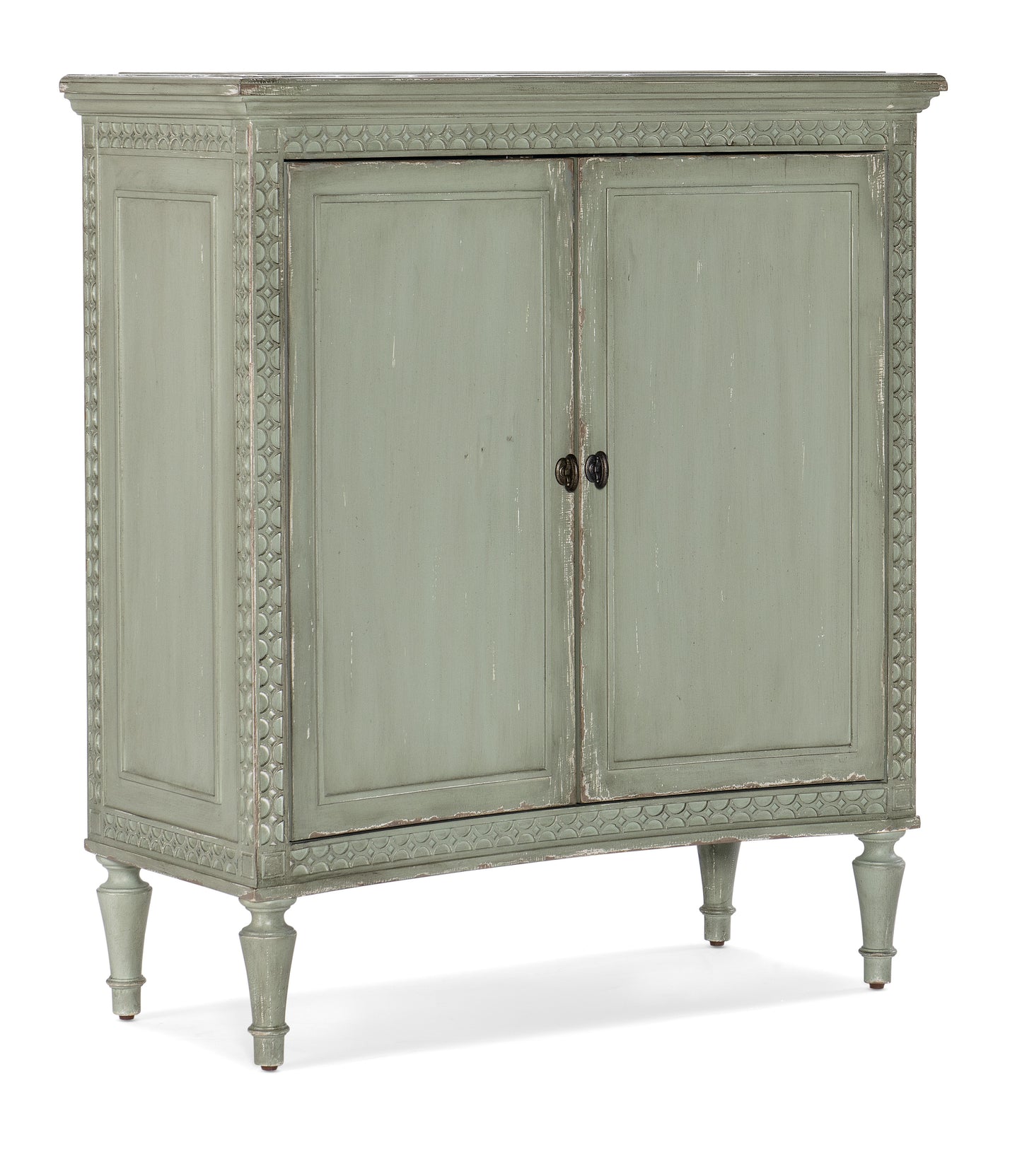 Charleston Two-Door Accent Chest - Verdigris Green.