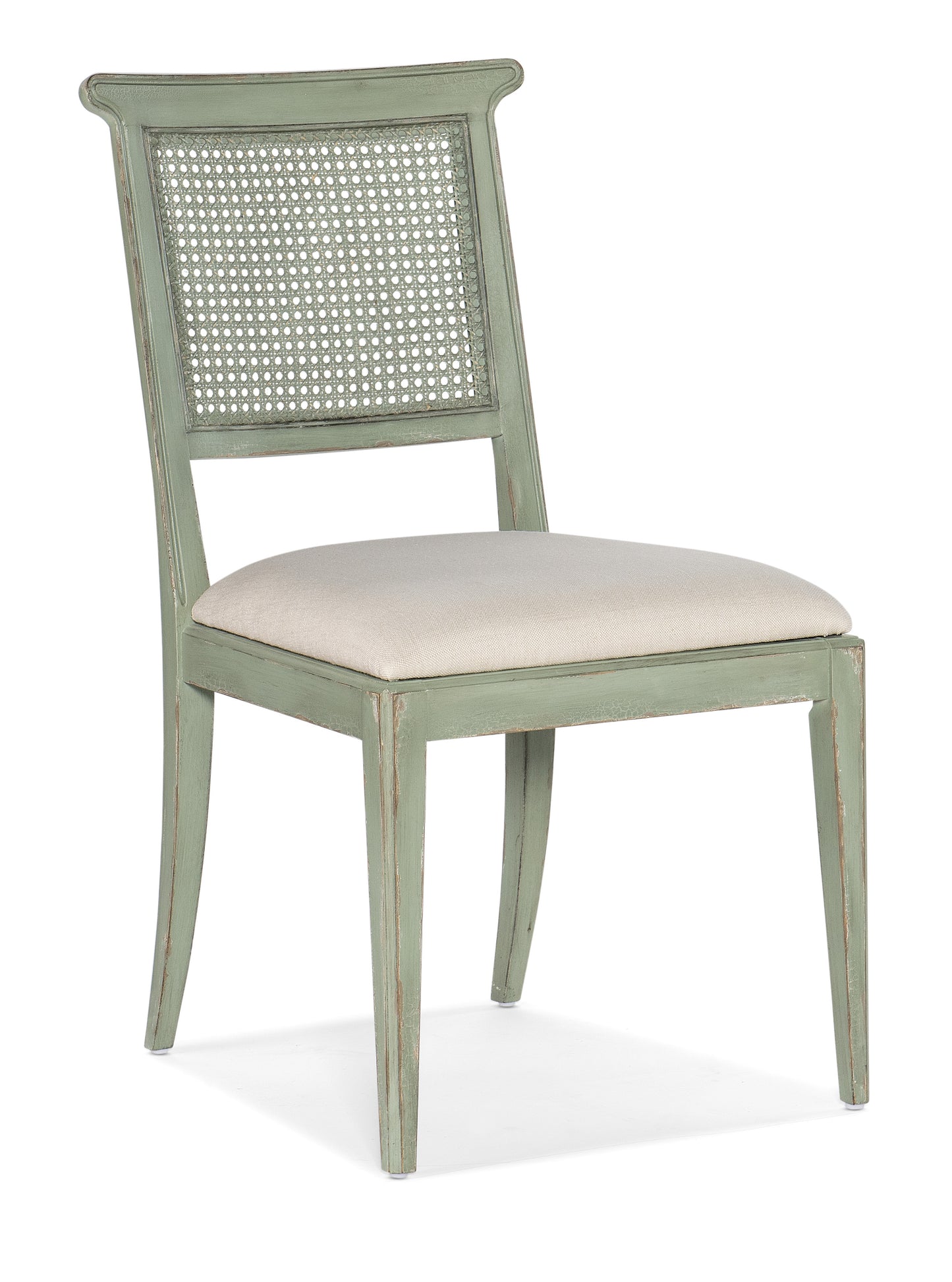 Charleston Upholstered Seat Side Chair - Verdigris Green.