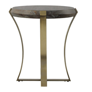 Unite Brass Leg Wood Side Table - #shop_name End Tables & Accent Tables