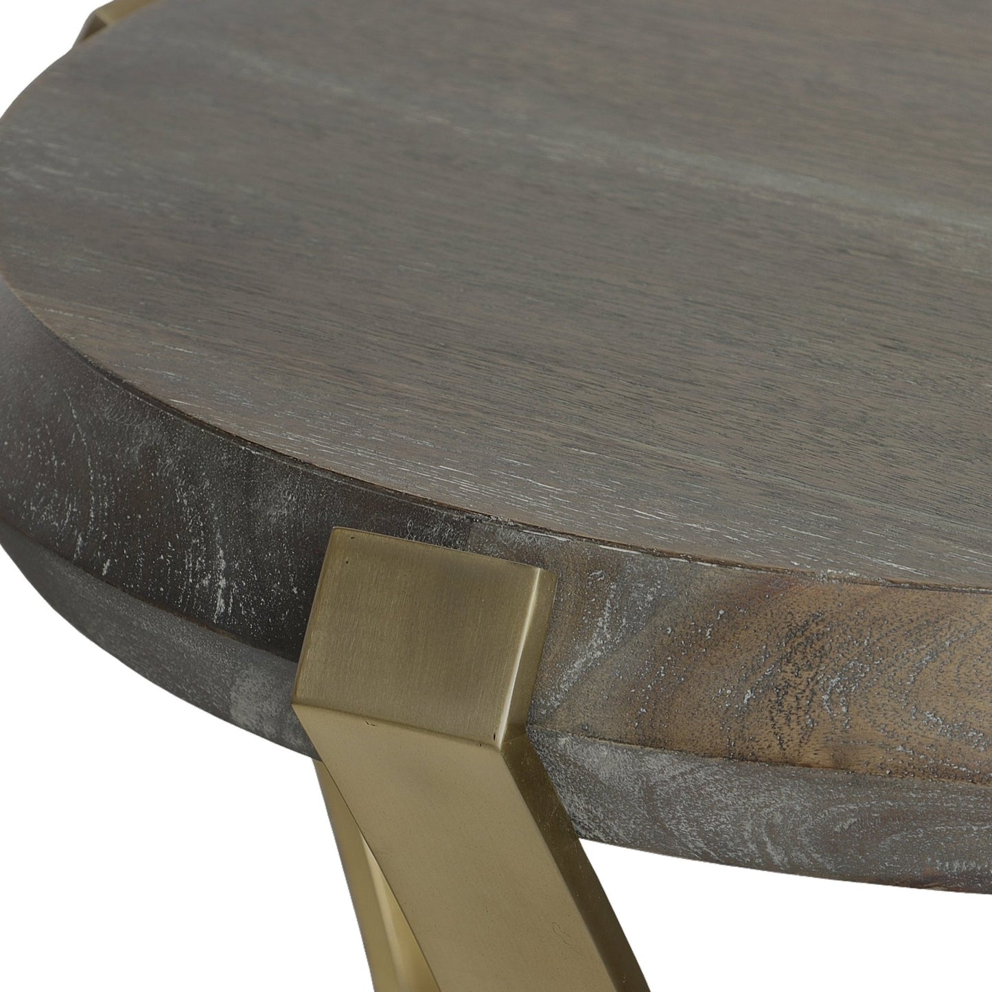 Unite Brass Leg Wood Side Table.