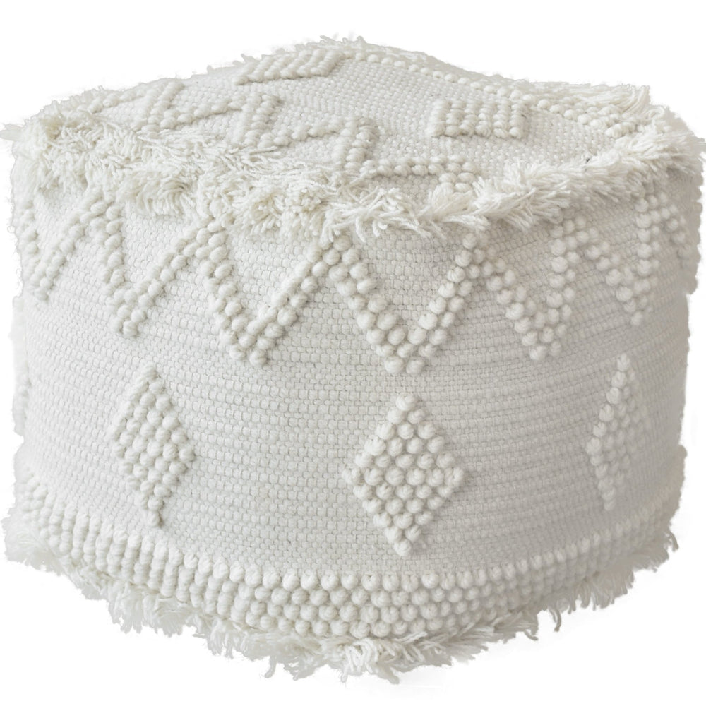 Uriah Ivory Pouf - #shop_name Benches & Ottomans & Stools