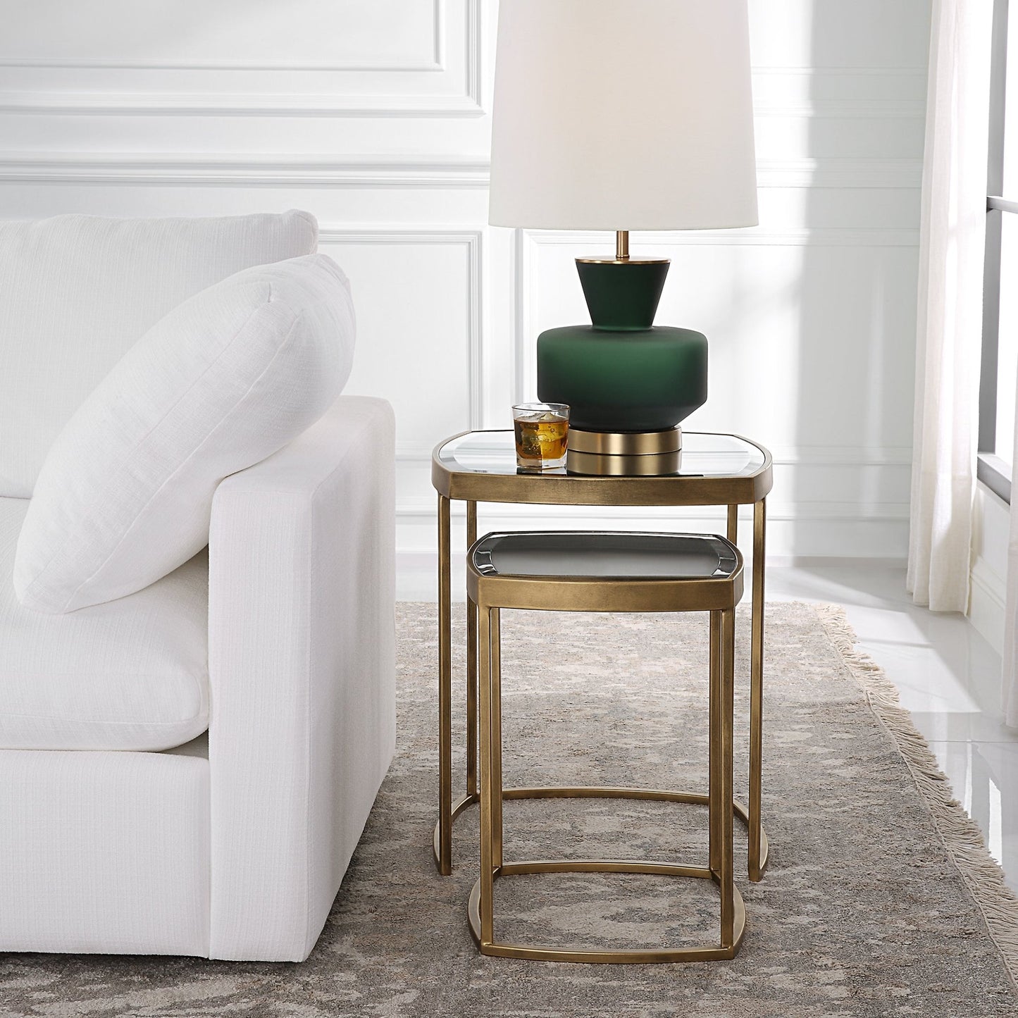 Vista Gold Nesting Tables, Set Of 2.