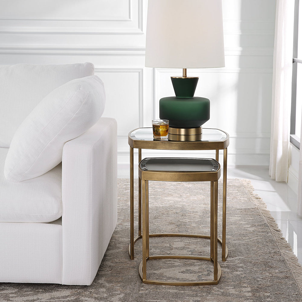 Vista Gold Nesting Tables, Set Of 2 - #shop_name End Tables & Accent Tables