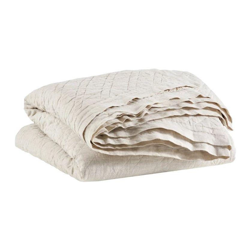 Washed Linen Natural Quilt - King.