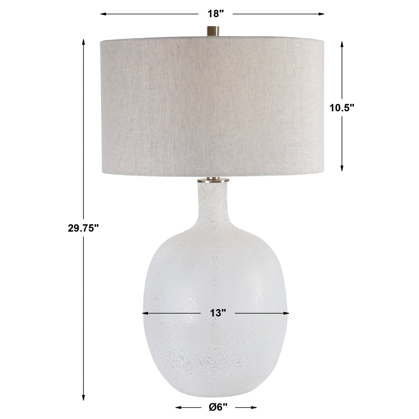 Whiteout Mottled Glass Table Lamp.