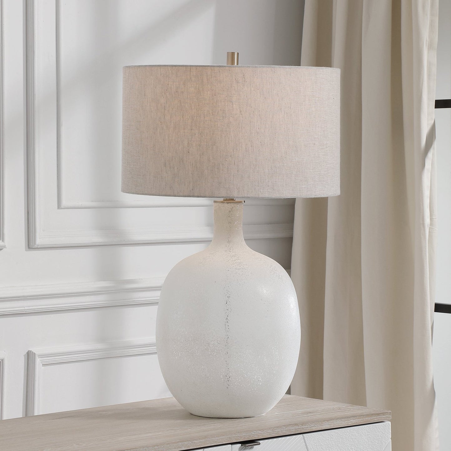 Whiteout Mottled Glass Table Lamp.