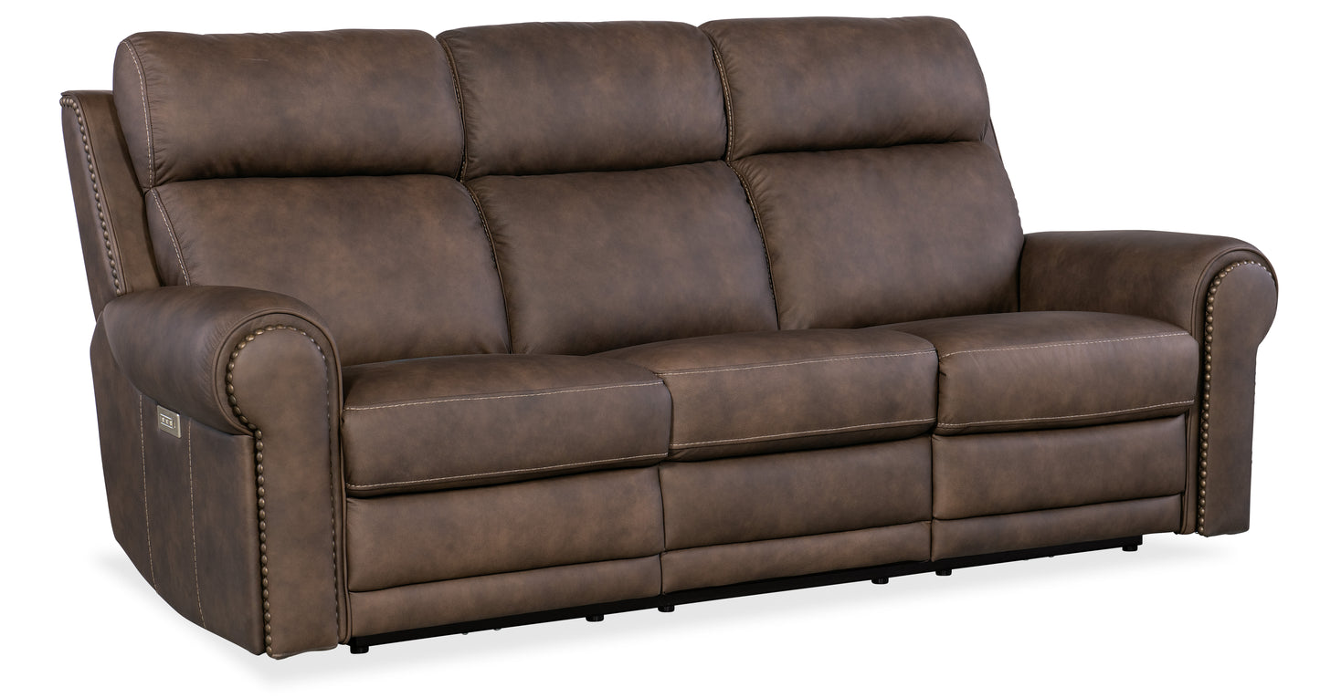 Duncan Power Sofa with Power Headrest & Lumbar - Kalahari Bark.