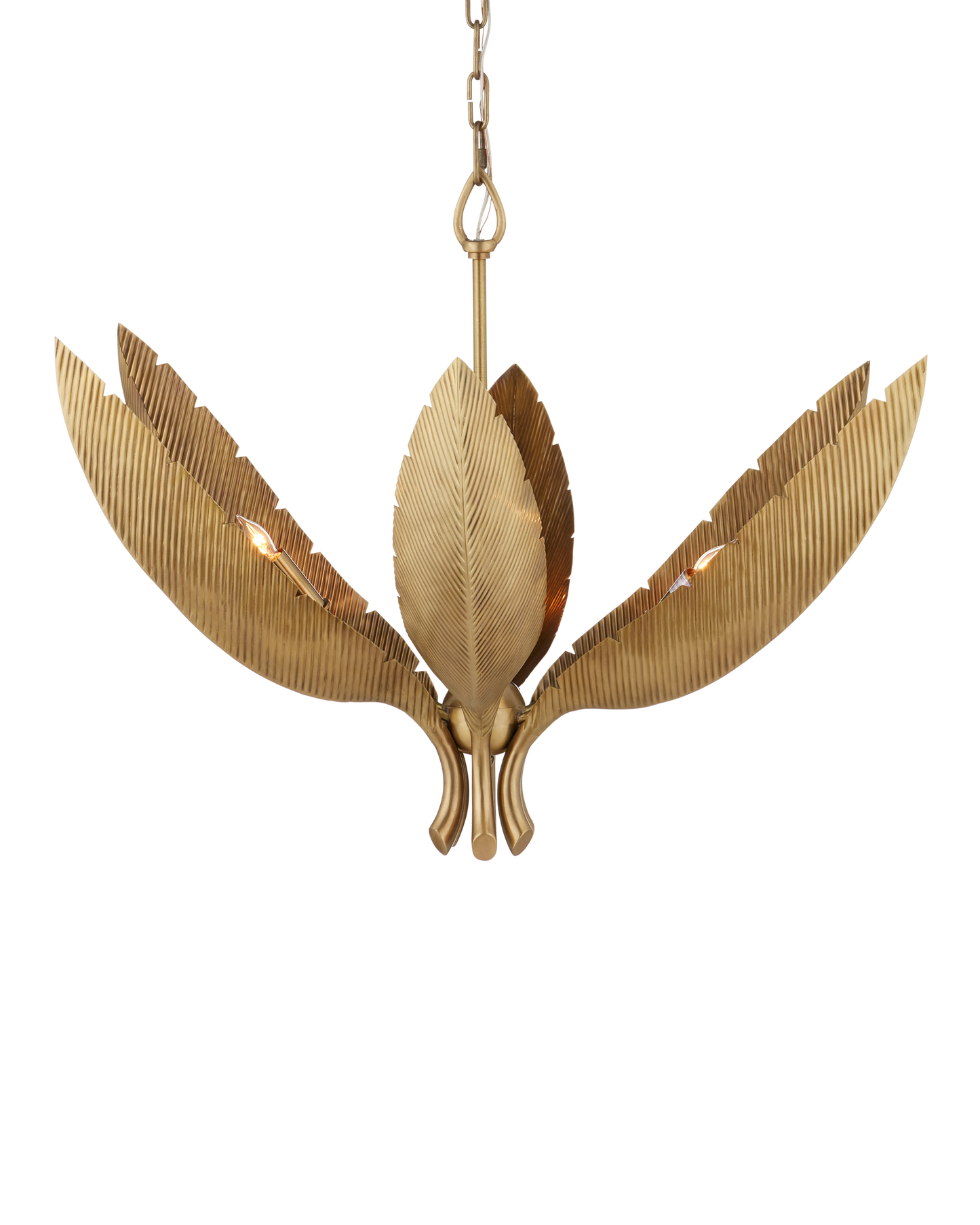 Bird of Paradise Brass Chandelier.