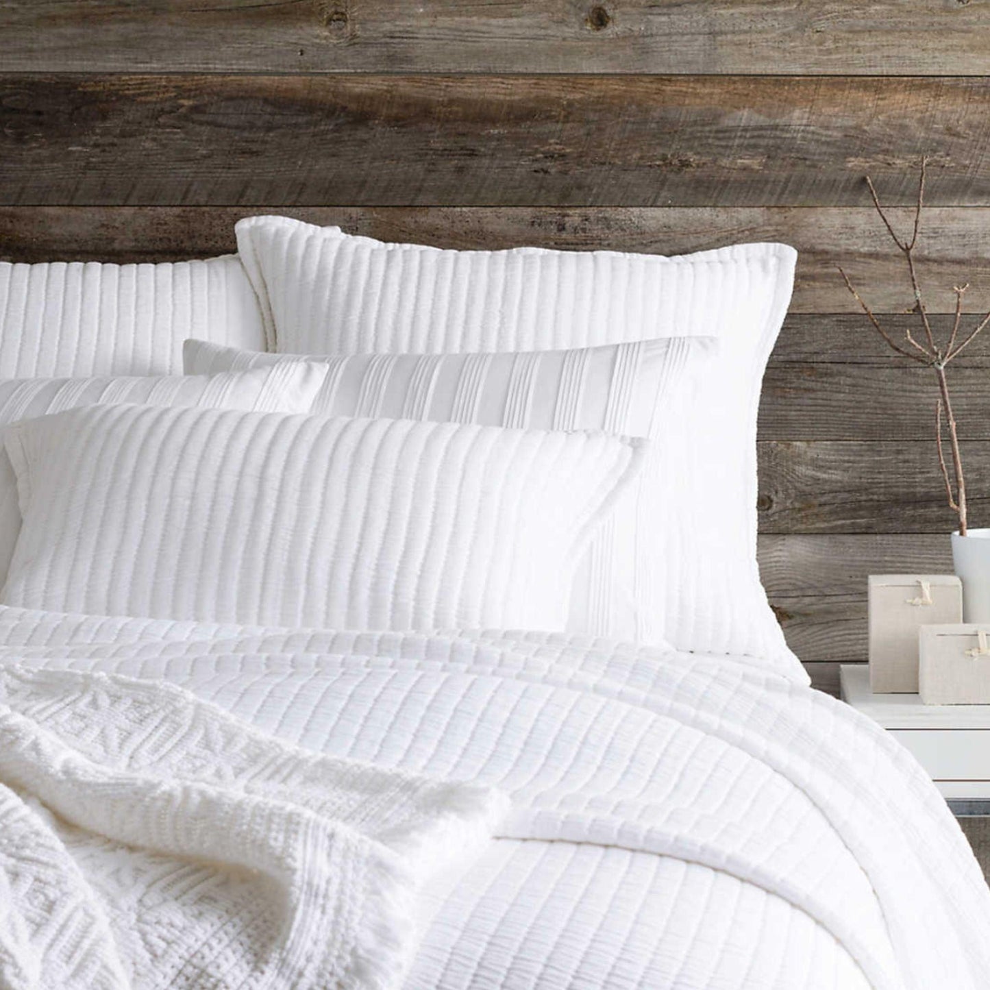 Boyfriend White Matelassé Coverlet - Twin.