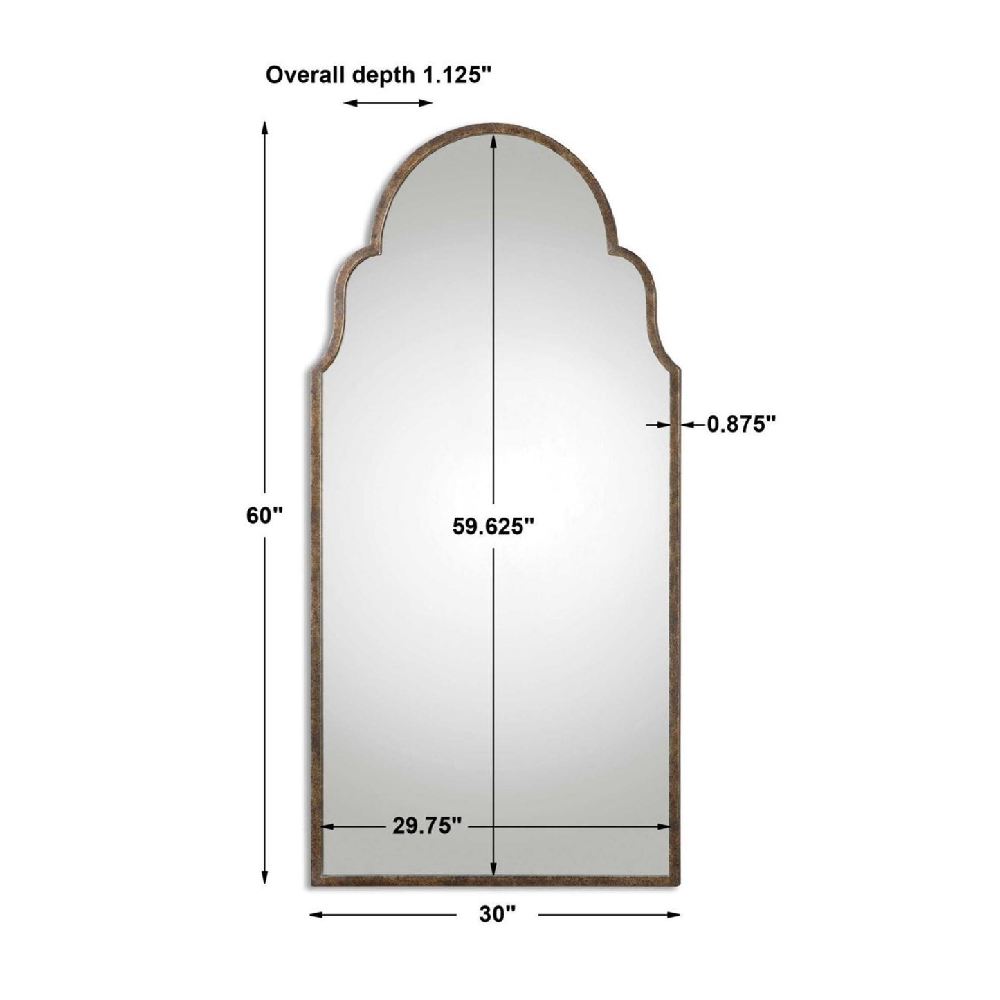 Brayden Tall Arch Mirror, Bronze.