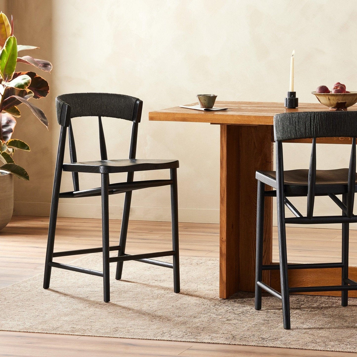 Buxton Counter Stool - Black Rush.