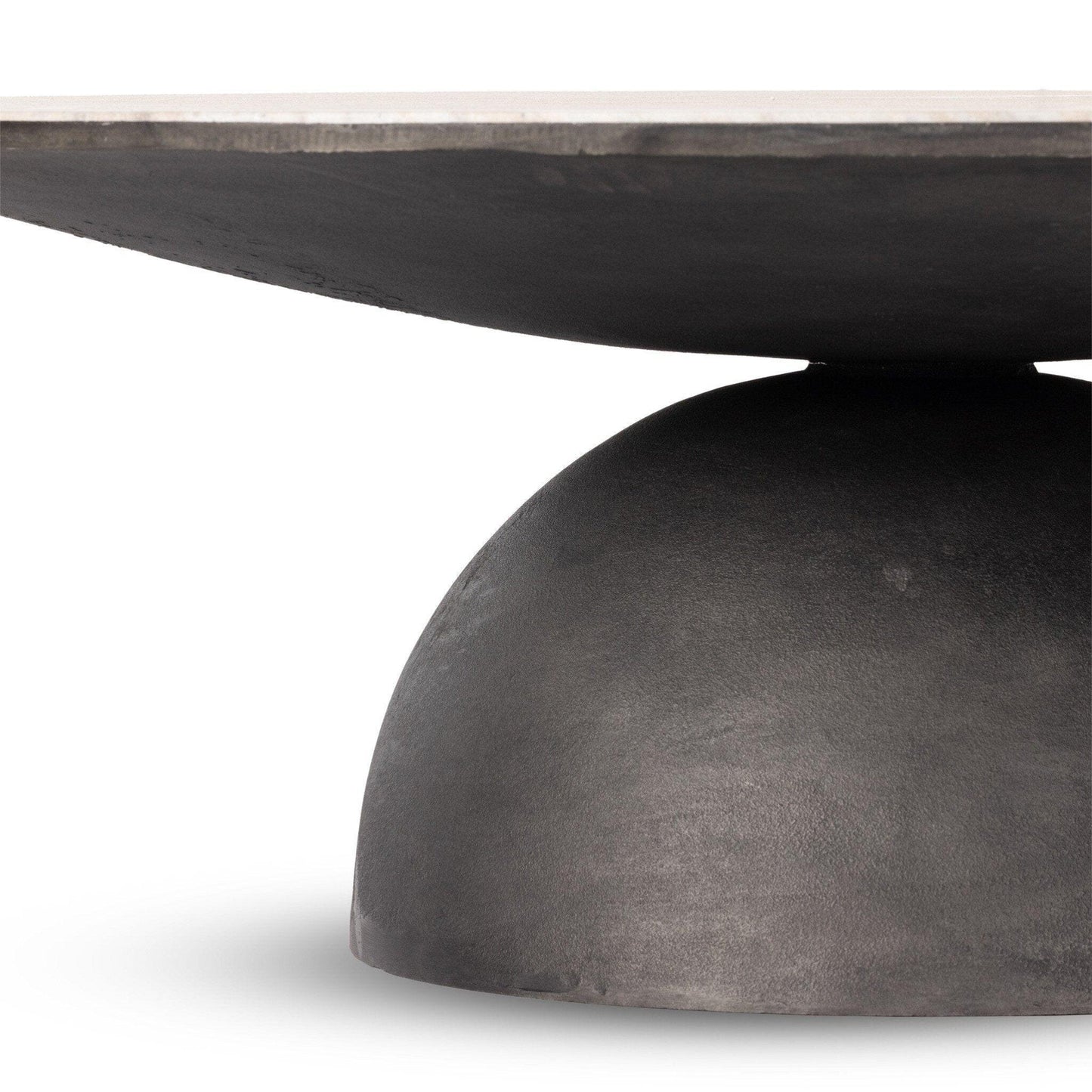 Corbett Large Coffee Table - Creamy Taupe Marble.