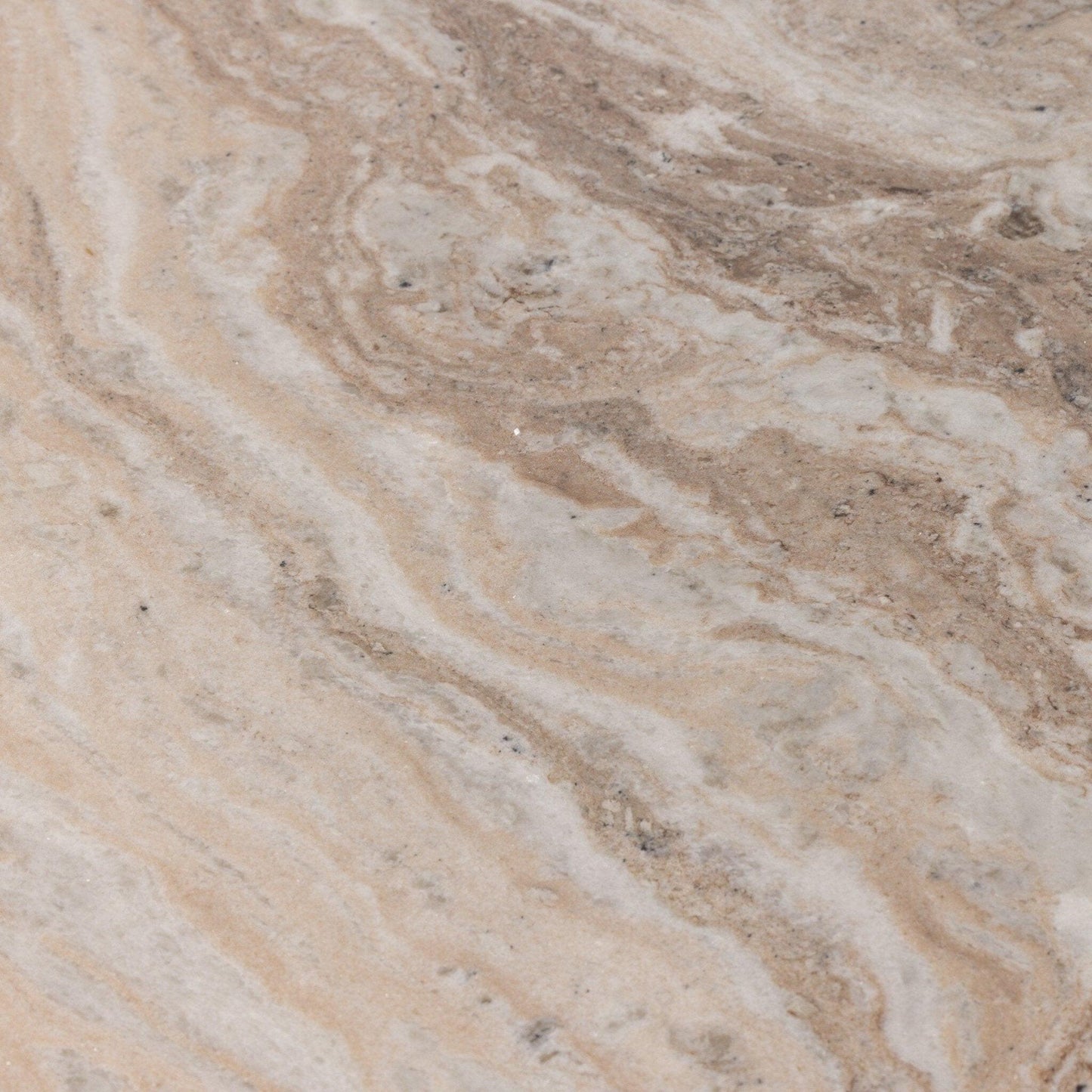 Corbett Large Coffee Table - Creamy Taupe Marble.