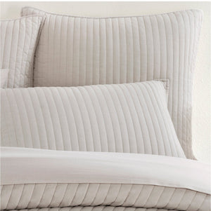 Cozy Cotton Dove Grey Quilted Sham - Euro - #shop_name Bedding