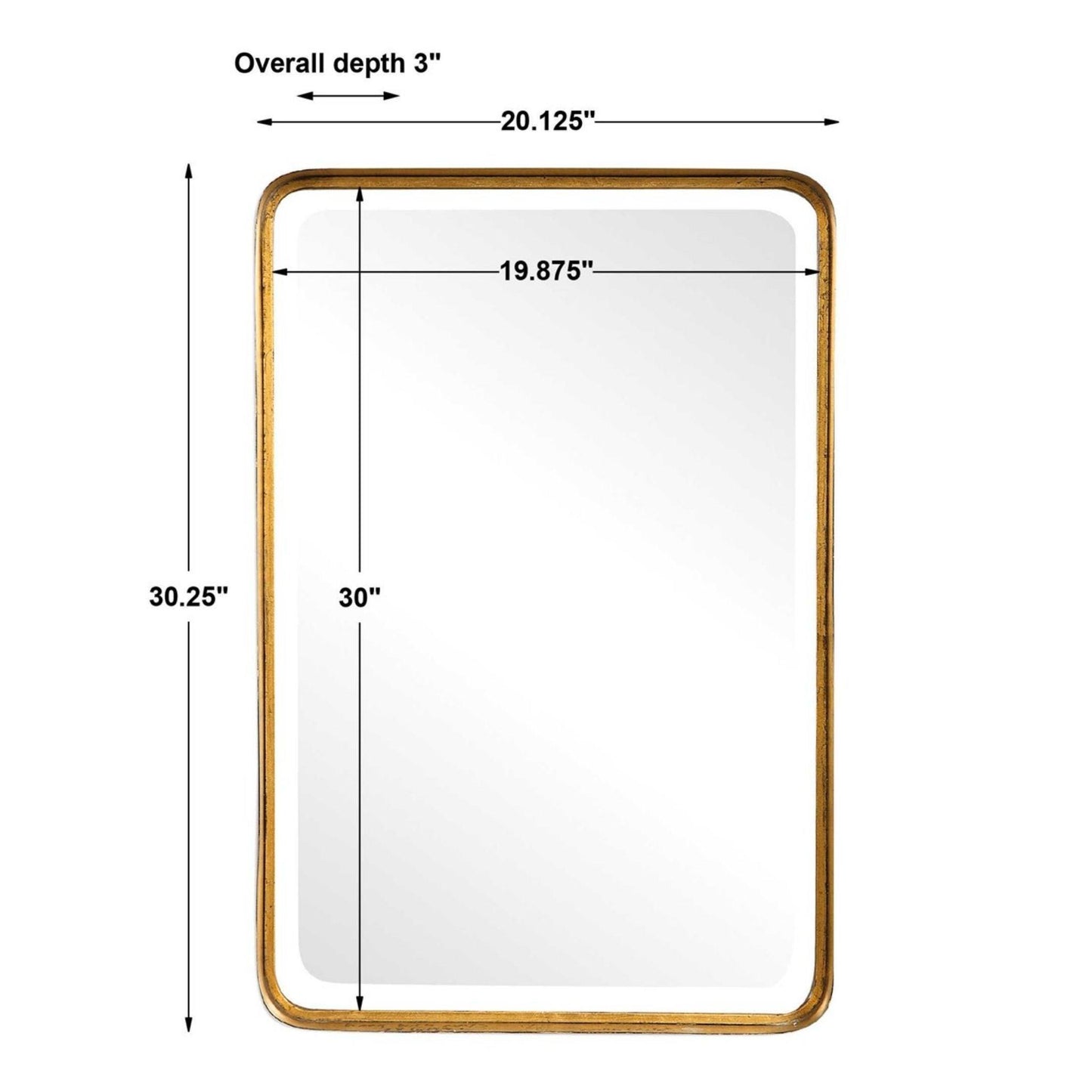 Crofton Vanity Mirror, Gold.