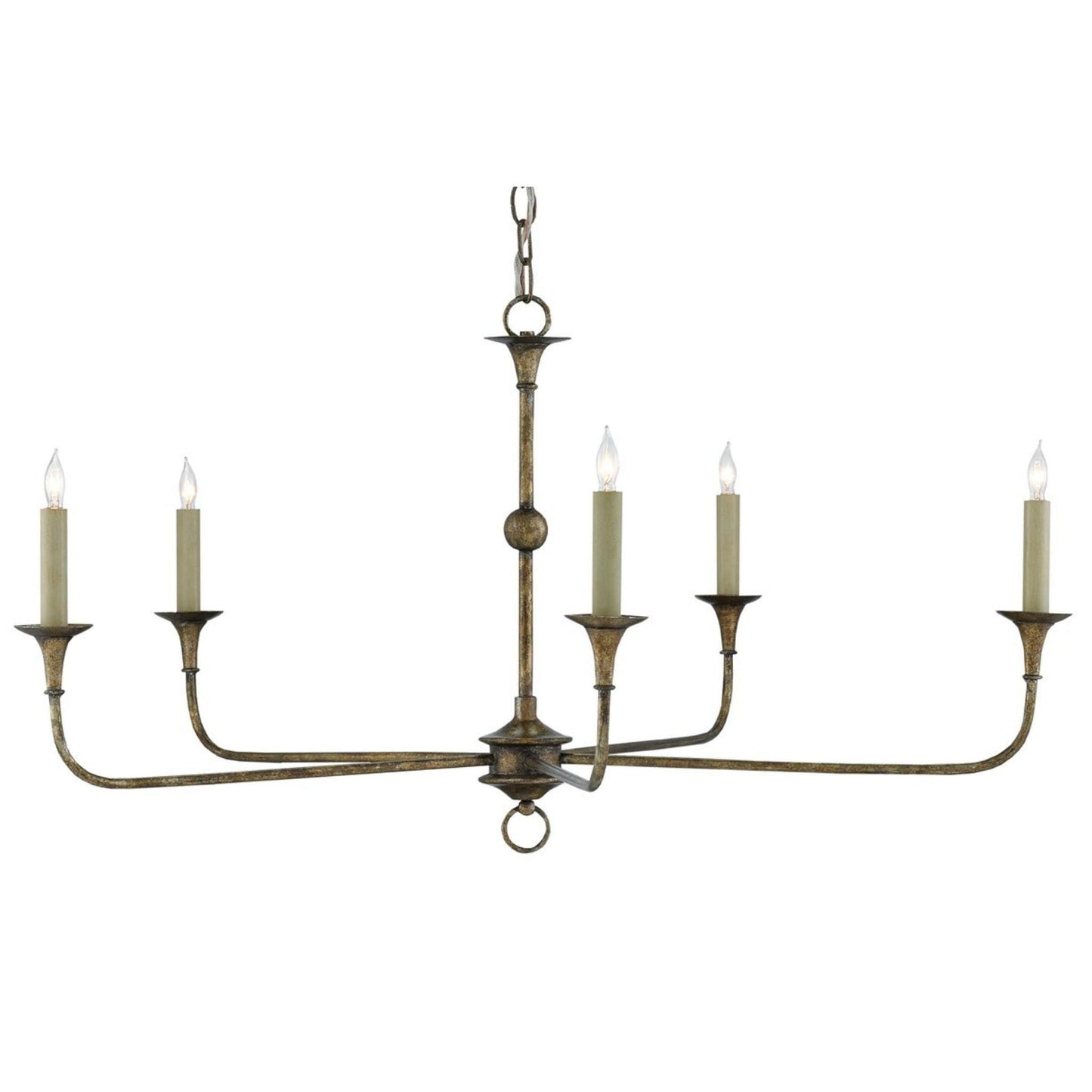Currey & Company Nottaway Bronze Small Chandelier.