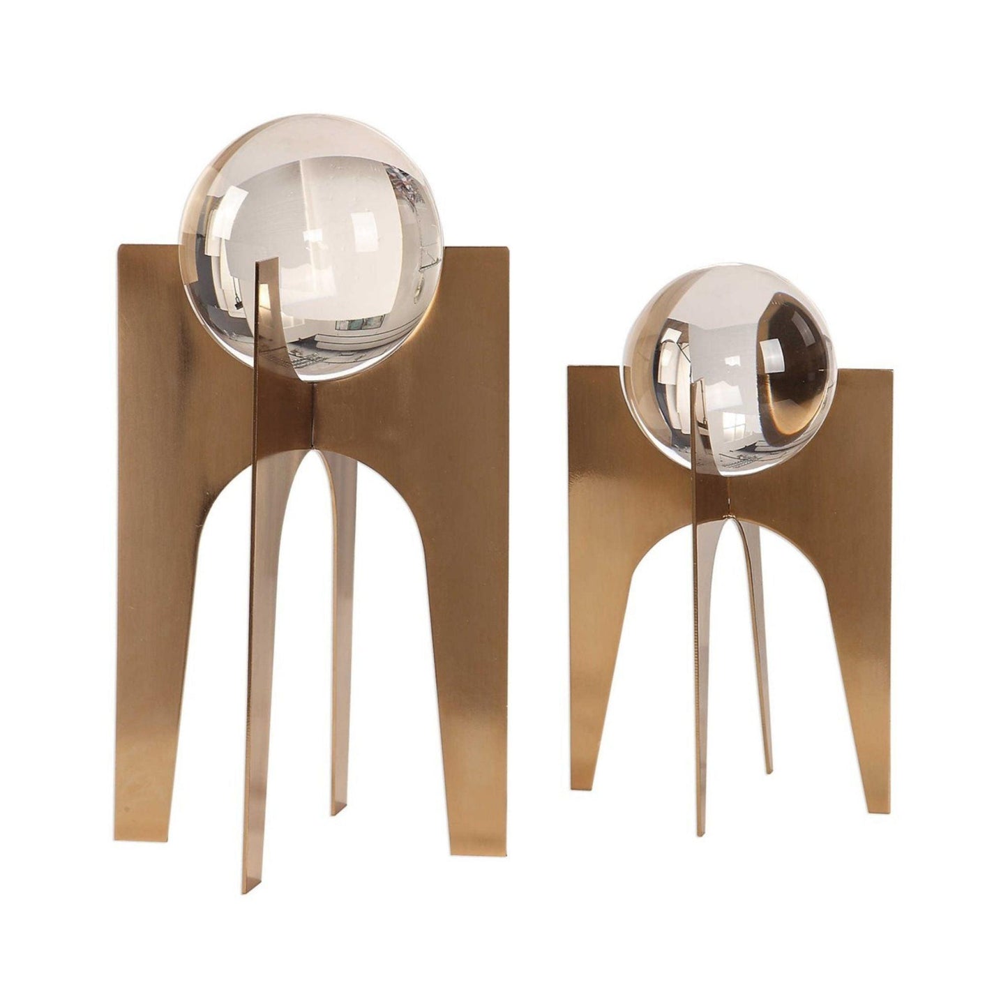 Ellianna Crystal Spheres - Copper Bronze, 2-Piece Set.