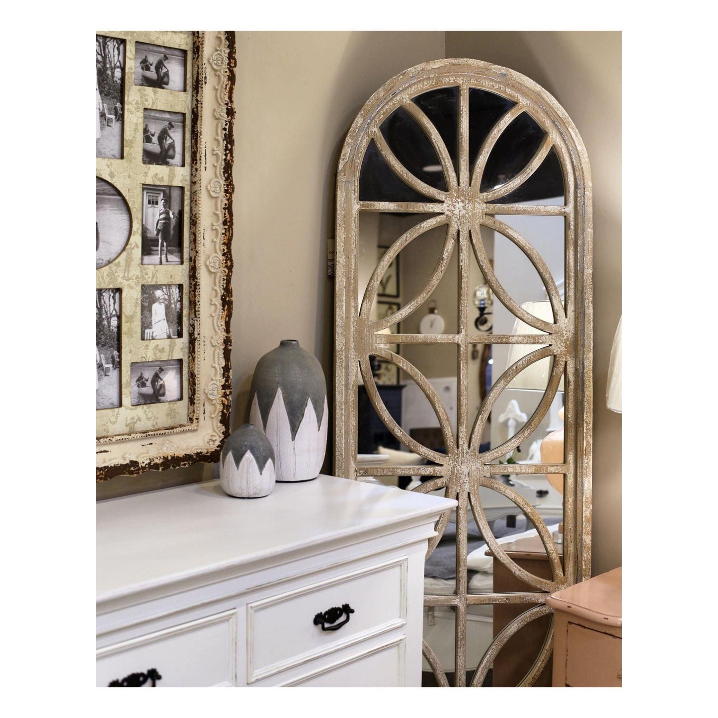 Fir Wood Framed Mirror.