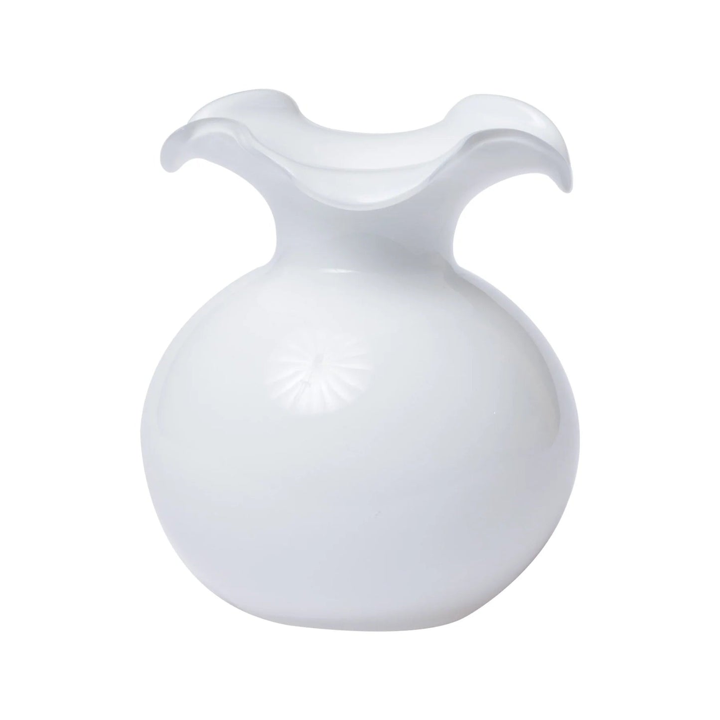 HIBISCUS Glass White Small Bud Vase.