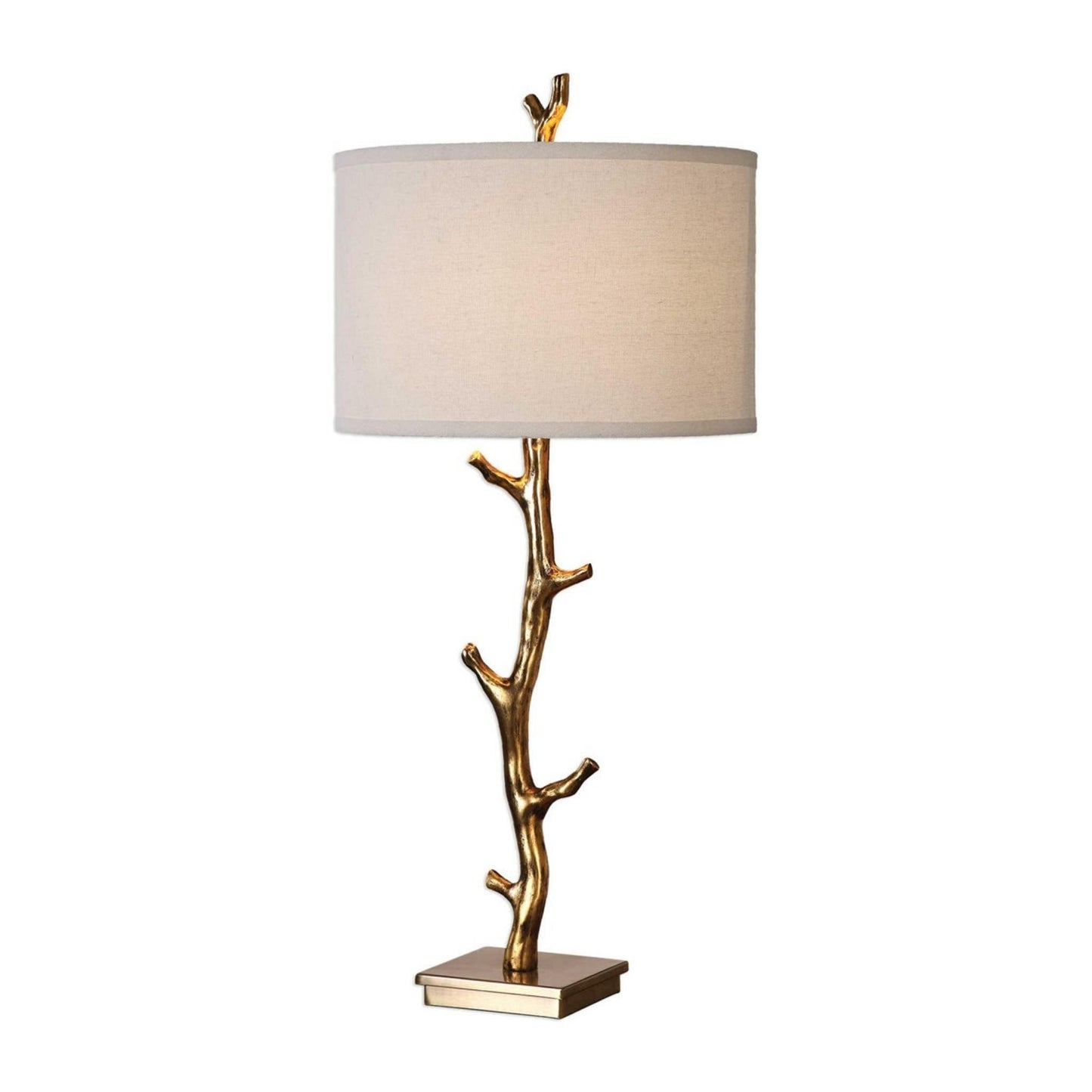 Javor Antiqued Gold Metal Tree Branch Table Lamp.