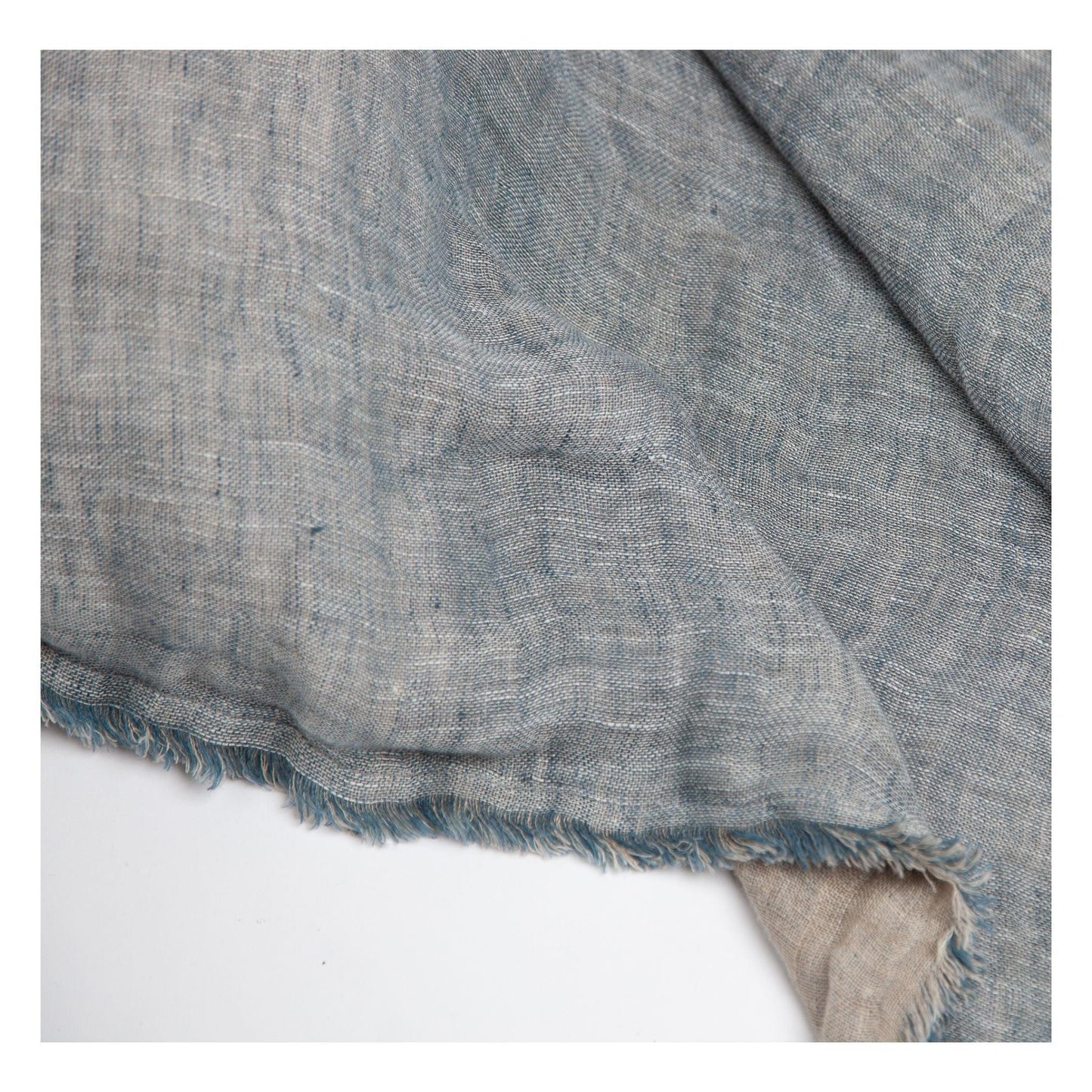 Kent Linen Bedspread - Peacock/Natural.