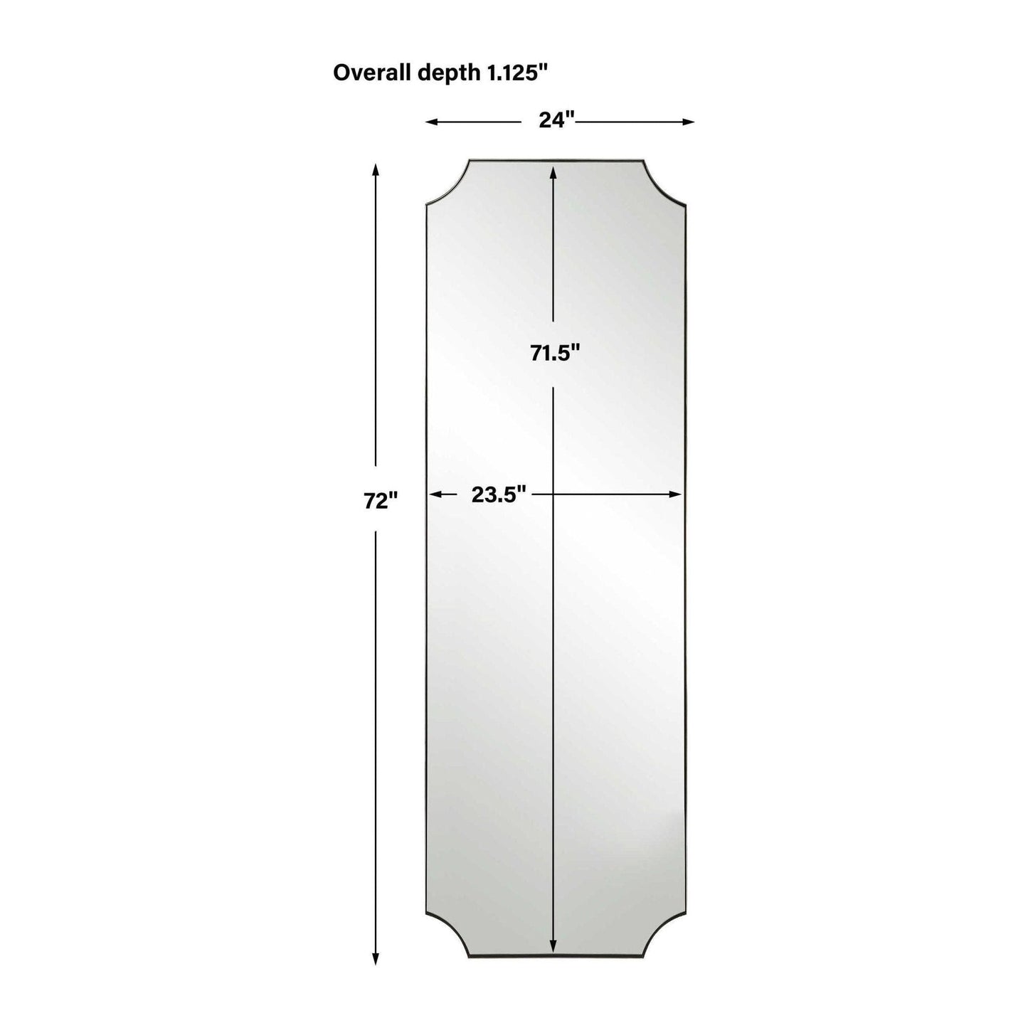 Lennox Tall Mirror, Nickel.