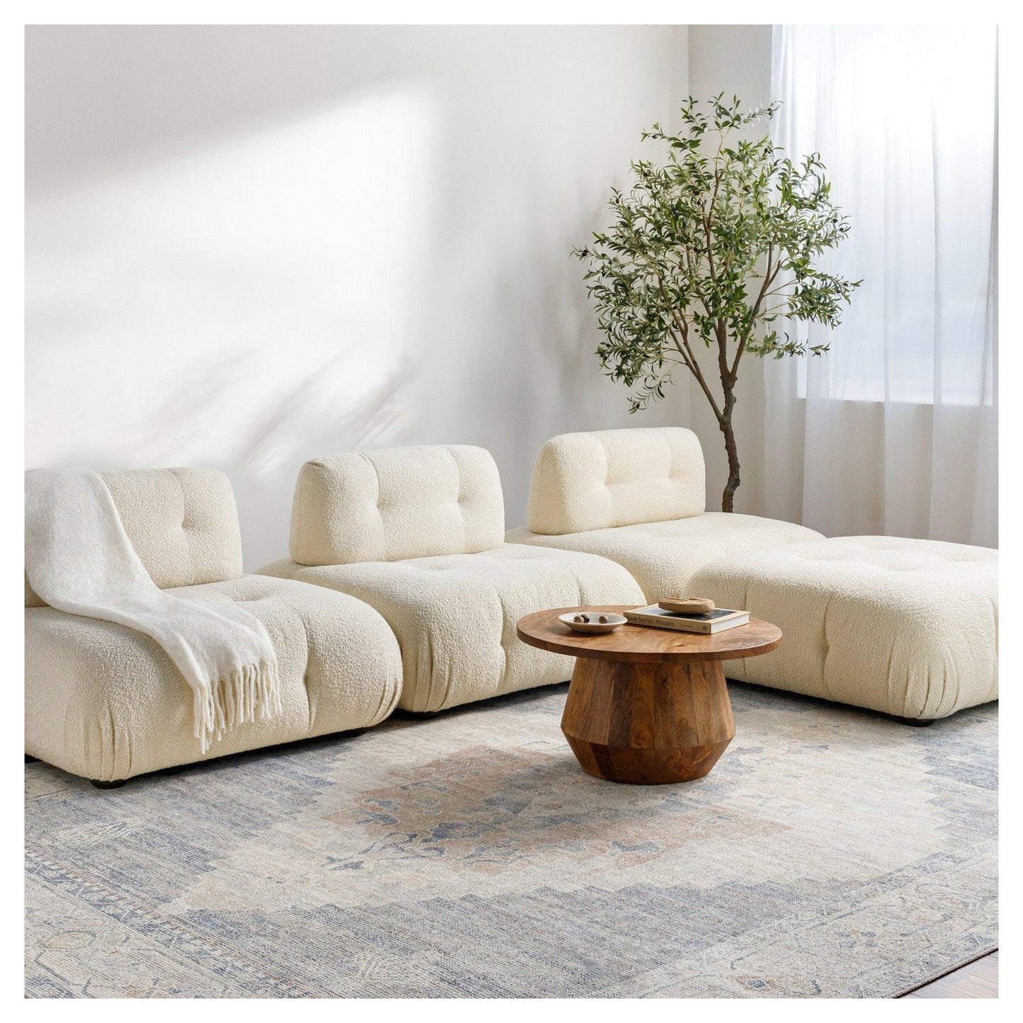 Luca Amber, Denim, and Ivory 8' x 10' Rug.