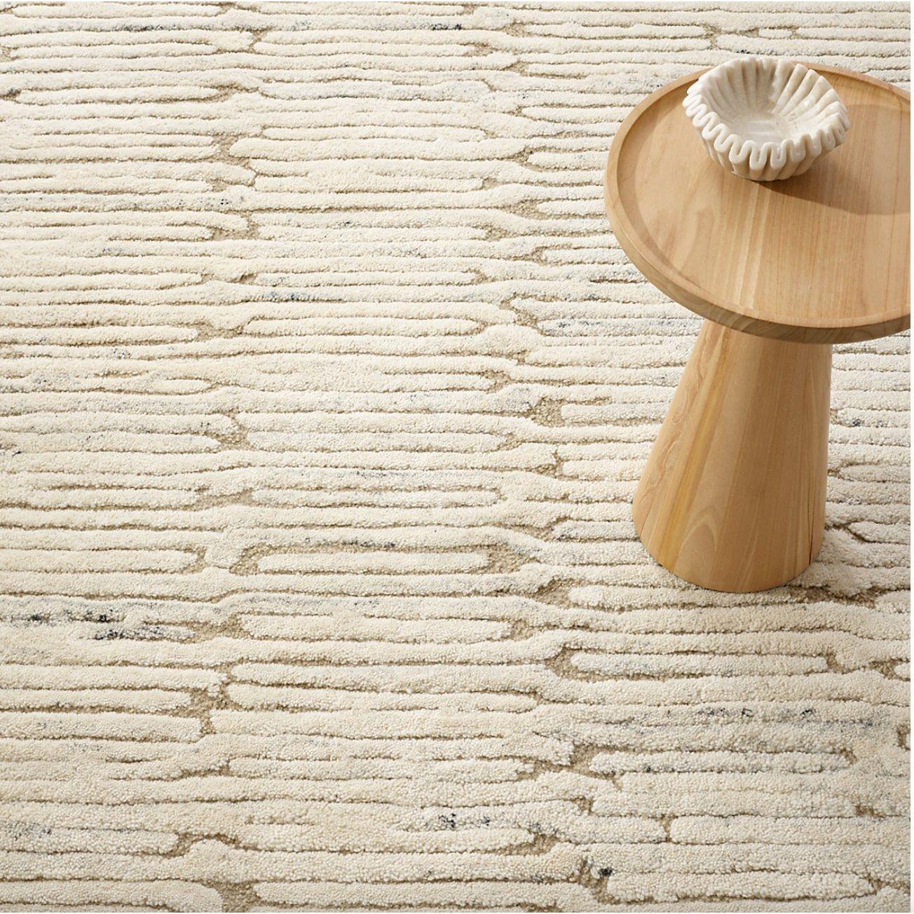 Malone Oatmeal Hand Tufted Wool Rug.