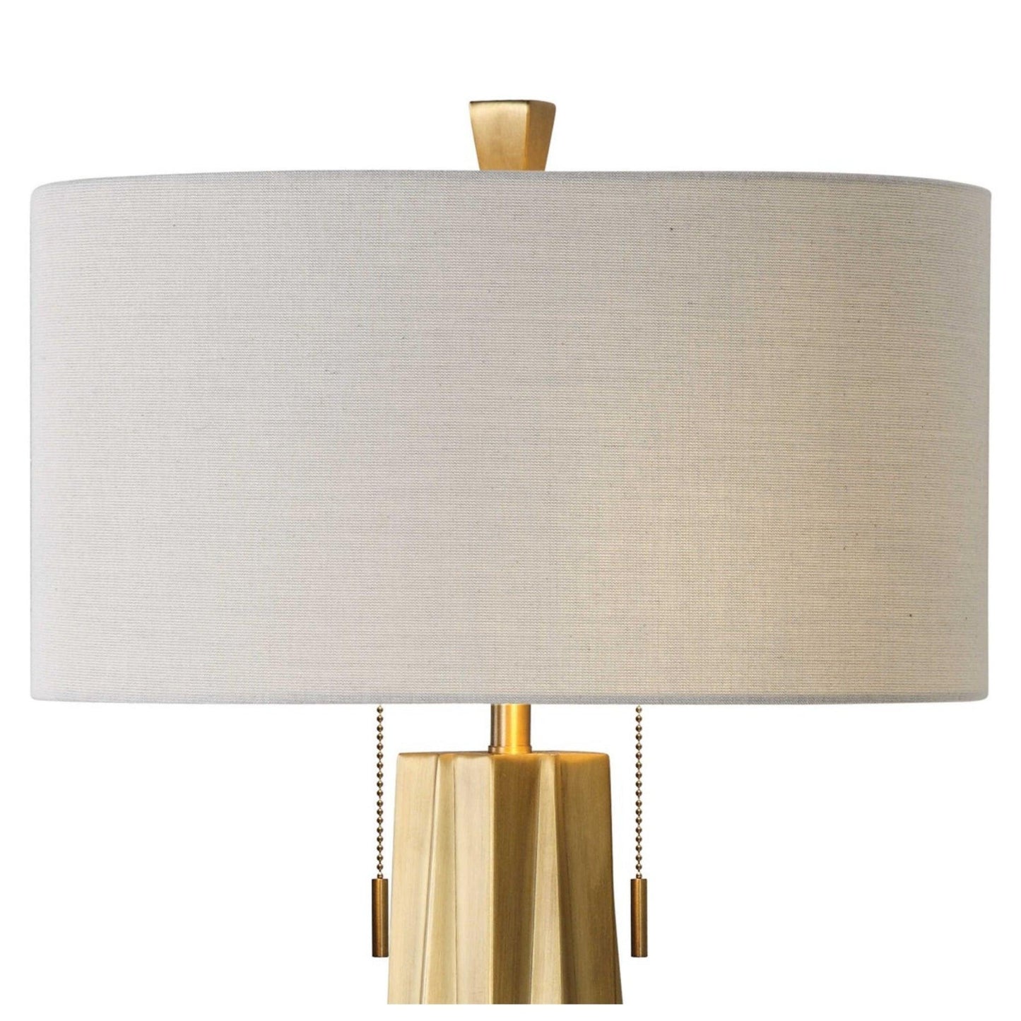 Maris Plated Antiqued Brass Metal Table Lamp.