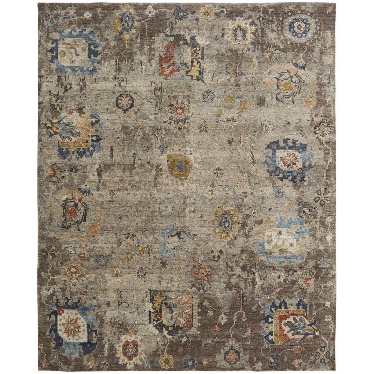 OI Oberoi Camel/Brown Hand Knotted Rug.