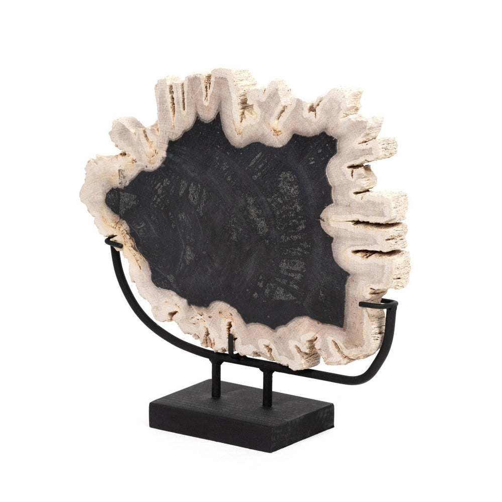 Petrified Wood Sculpture - Matte Black Iron - #shop_name Room DÃ©cor