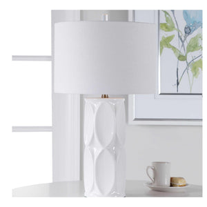 Sinclair 26" Tall Column Table Lamp in White - #shop_name Lamps