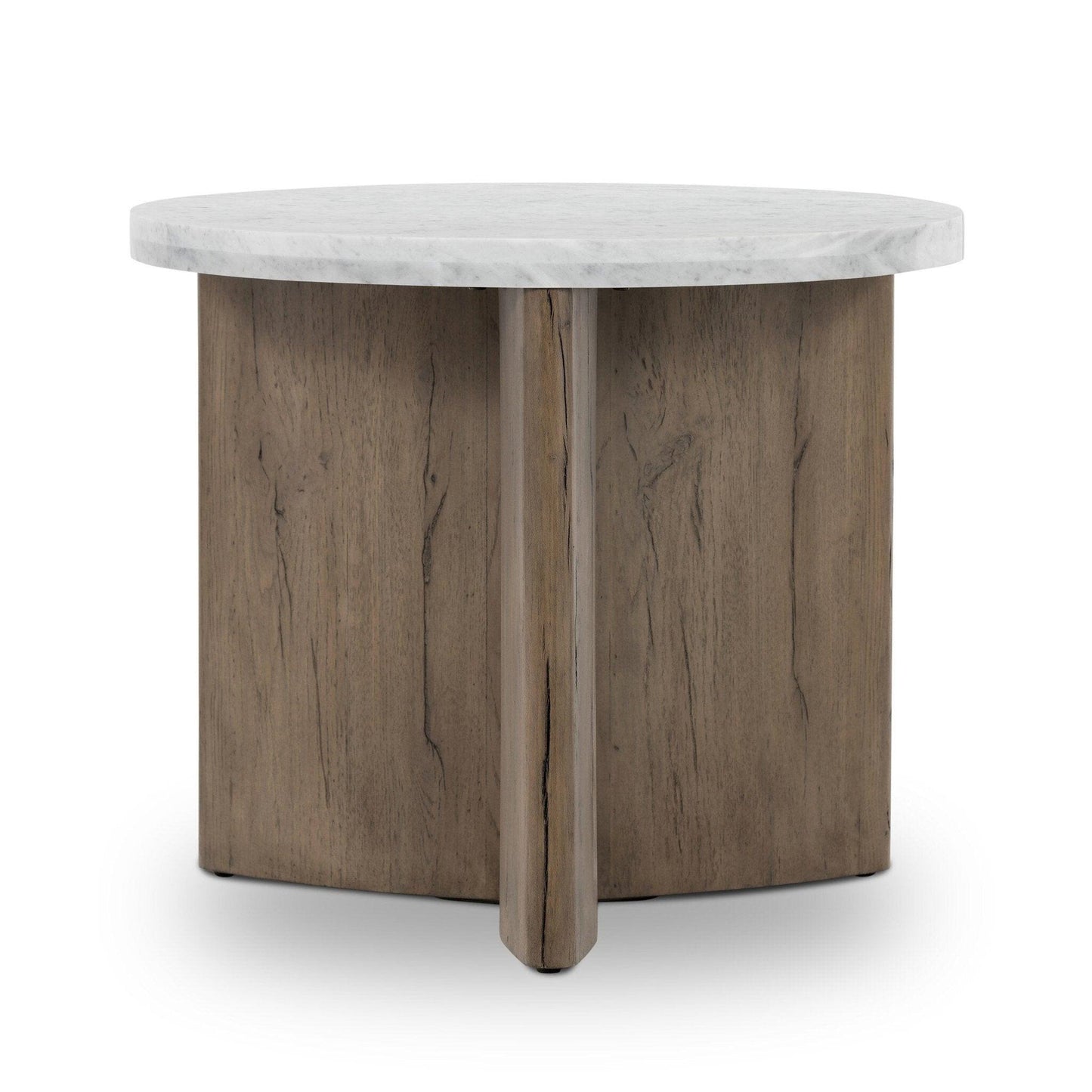 Toli End Table - Italian White Marble.