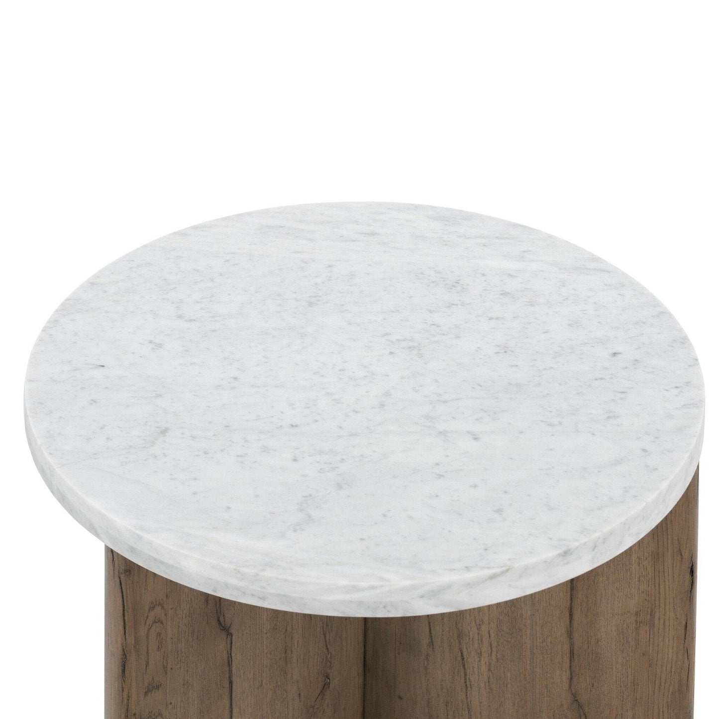 Toli End Table - Italian White Marble.