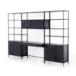 Trey Modular Wall Desk W/ 2 Bookcases - Black Wash Poplar - #shop_name Desks