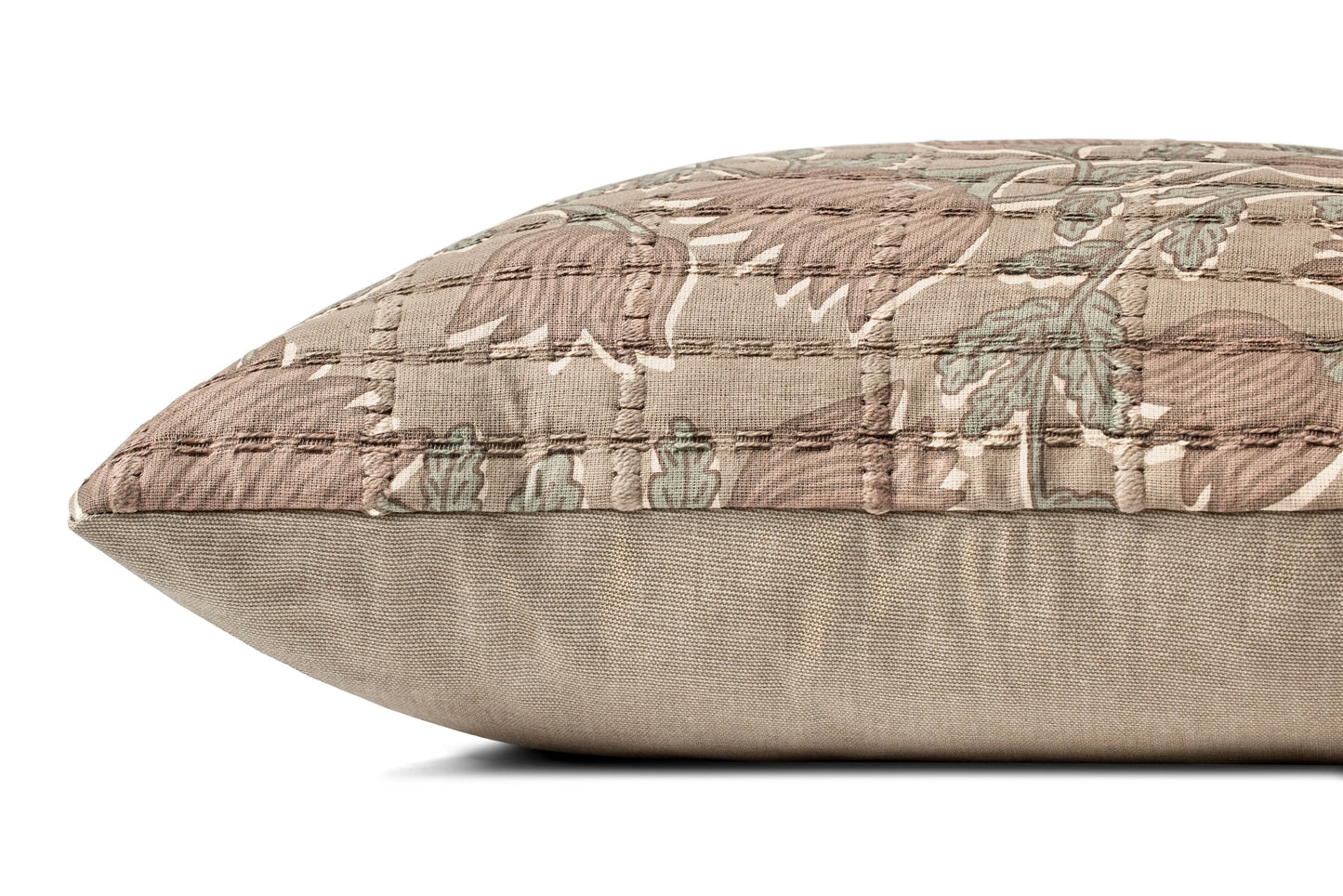 Jean Stoffer x Loloi PJS0019 Taupe / Rose 18'' x 18'' Pillow