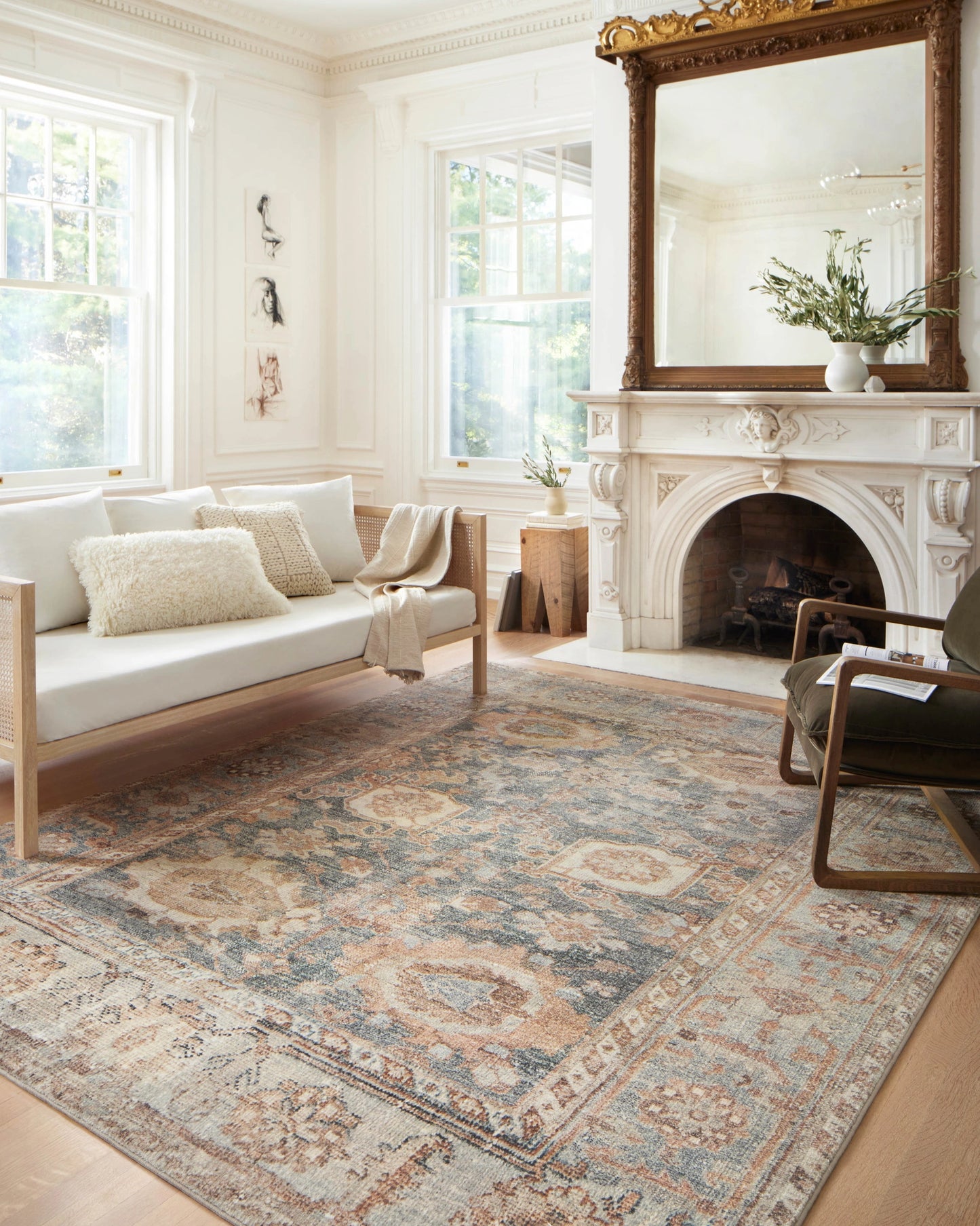 Loloi Margot Ocean / Spice 2'-6" x 9'-6" Runner Rug