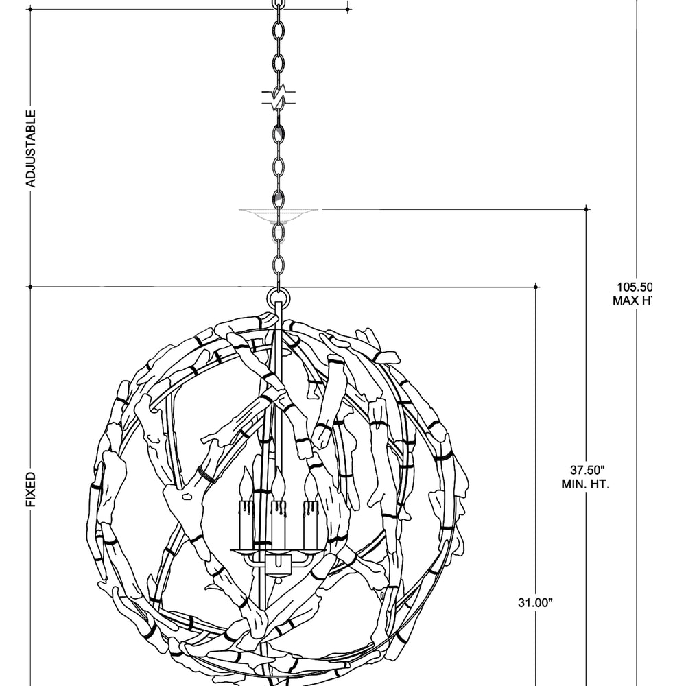 
                      
                        Driftwood Whitewash Orb Chandelier
                      
                    