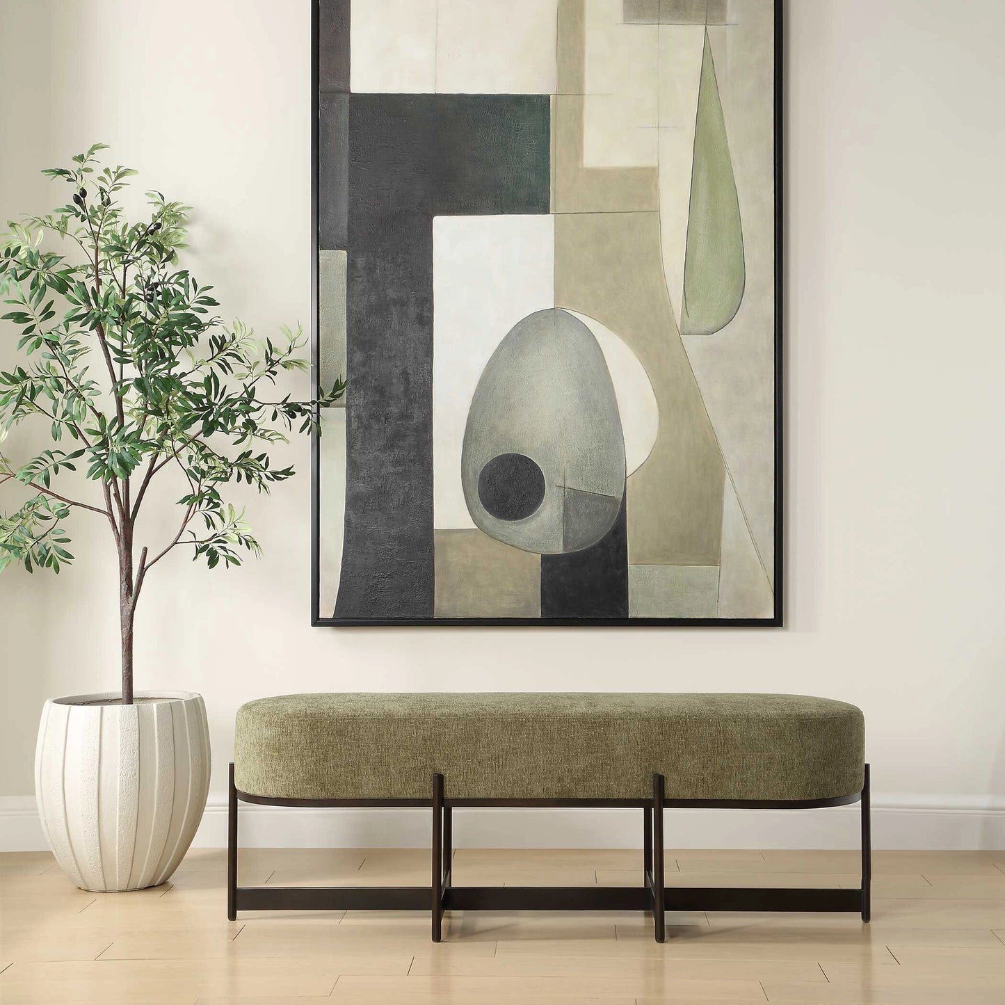 Uttermost Merino Moss Fabric Bench