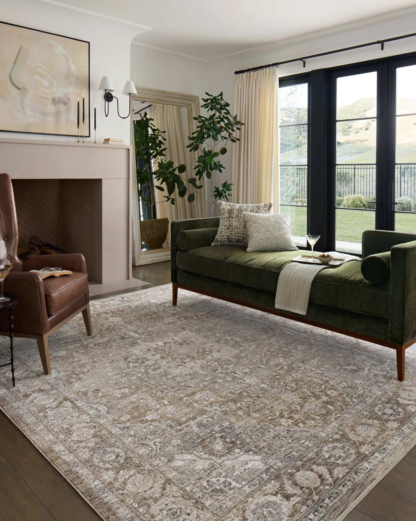 Loloi Tabitha Khaki / Slate 5'-3" x 7'-9" Area Rug