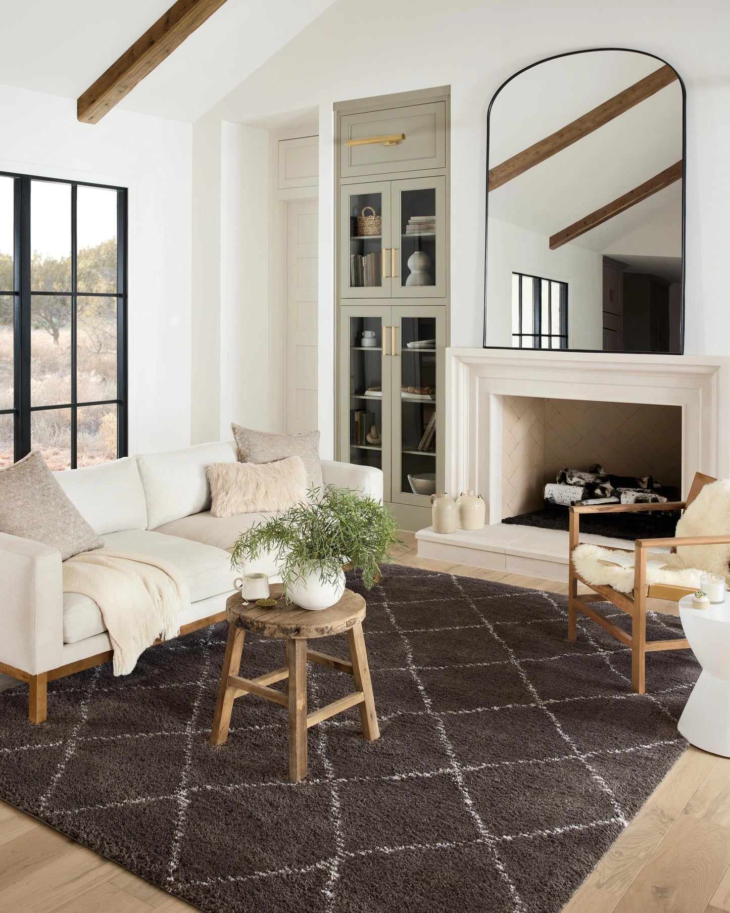 Loloi Bliss Shag Bark / Grey 3'11" x 6' Runner Rug