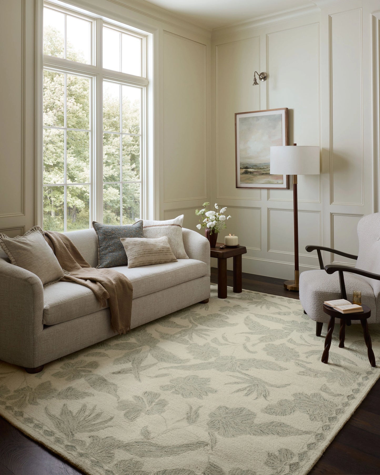 Loloi Lenore Ivory / Sky 18" x 18" Sample Rug