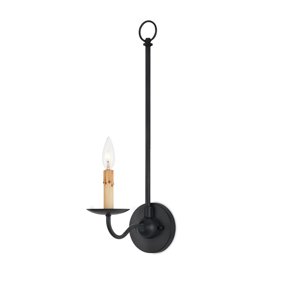Saxon Single-Light Black Wall Sconce