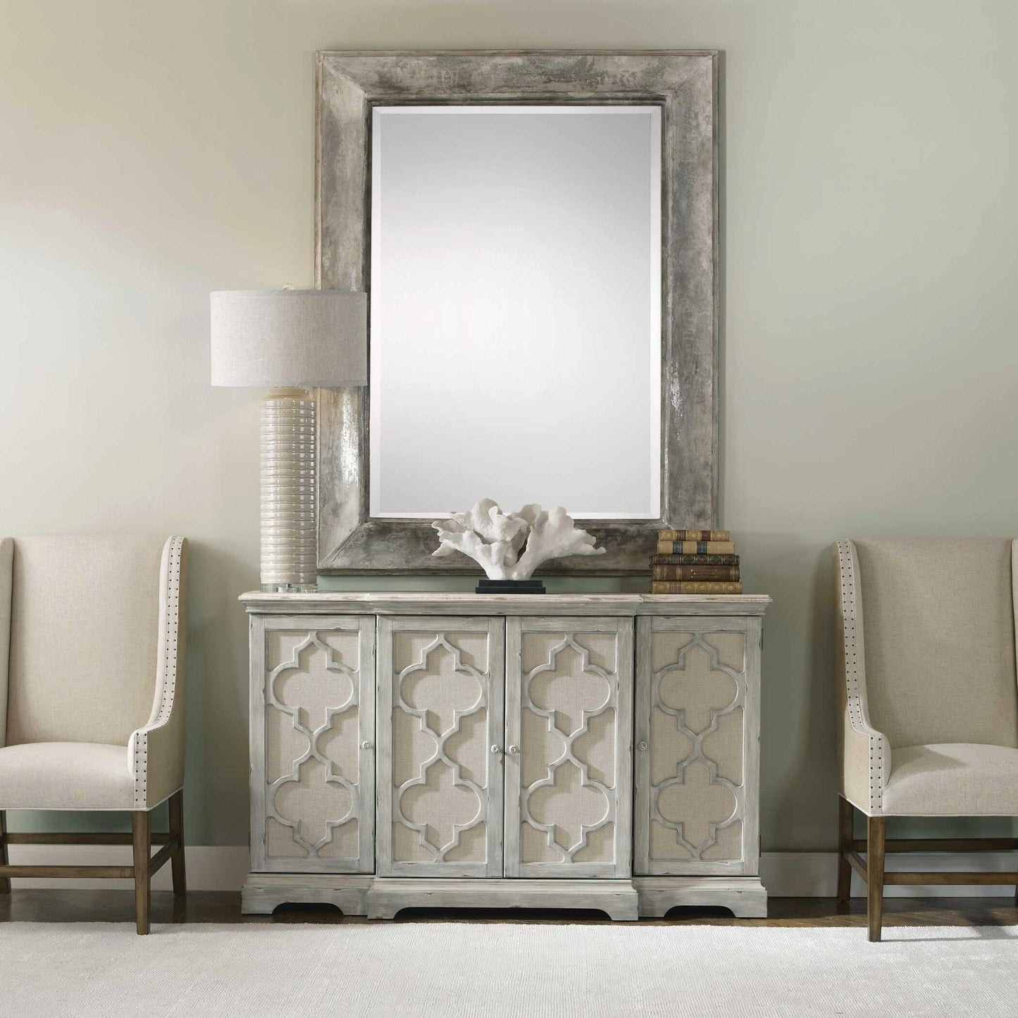 Uttermost Sophie 4 Door Grey Cabinet